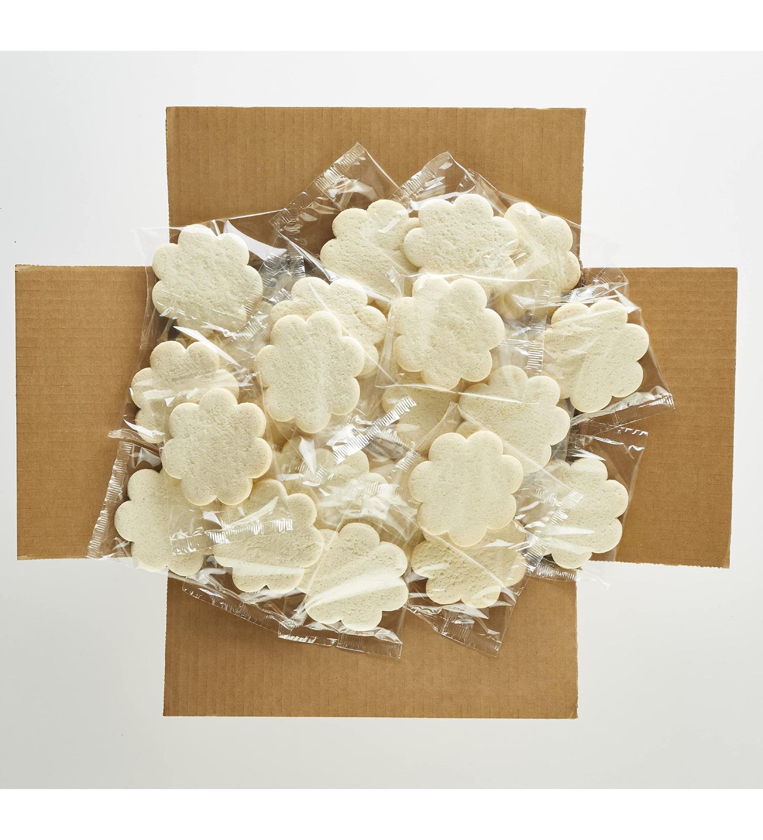 50-Pack Nut-Free Flower Shaped Smiley Sugar Cookies - Uniced | Perfect for All Occasions - Buy Online on SooperMarket.com