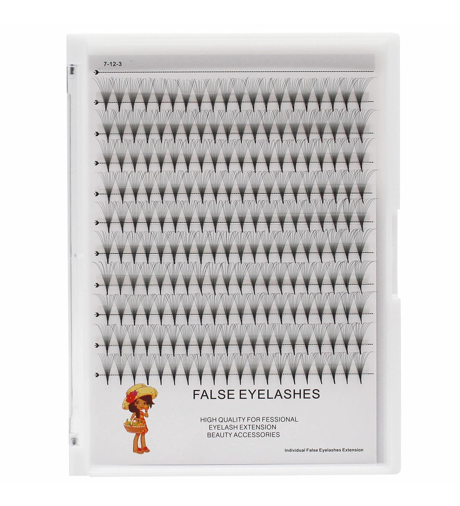 Bodermincer D Curl Premade Fans 10D Long Stem Eyelash Extensions - 10-18mm Faux Mink Professional Russian Volume (11MM) | International Shipping - Buy Online on SooperMarket.com