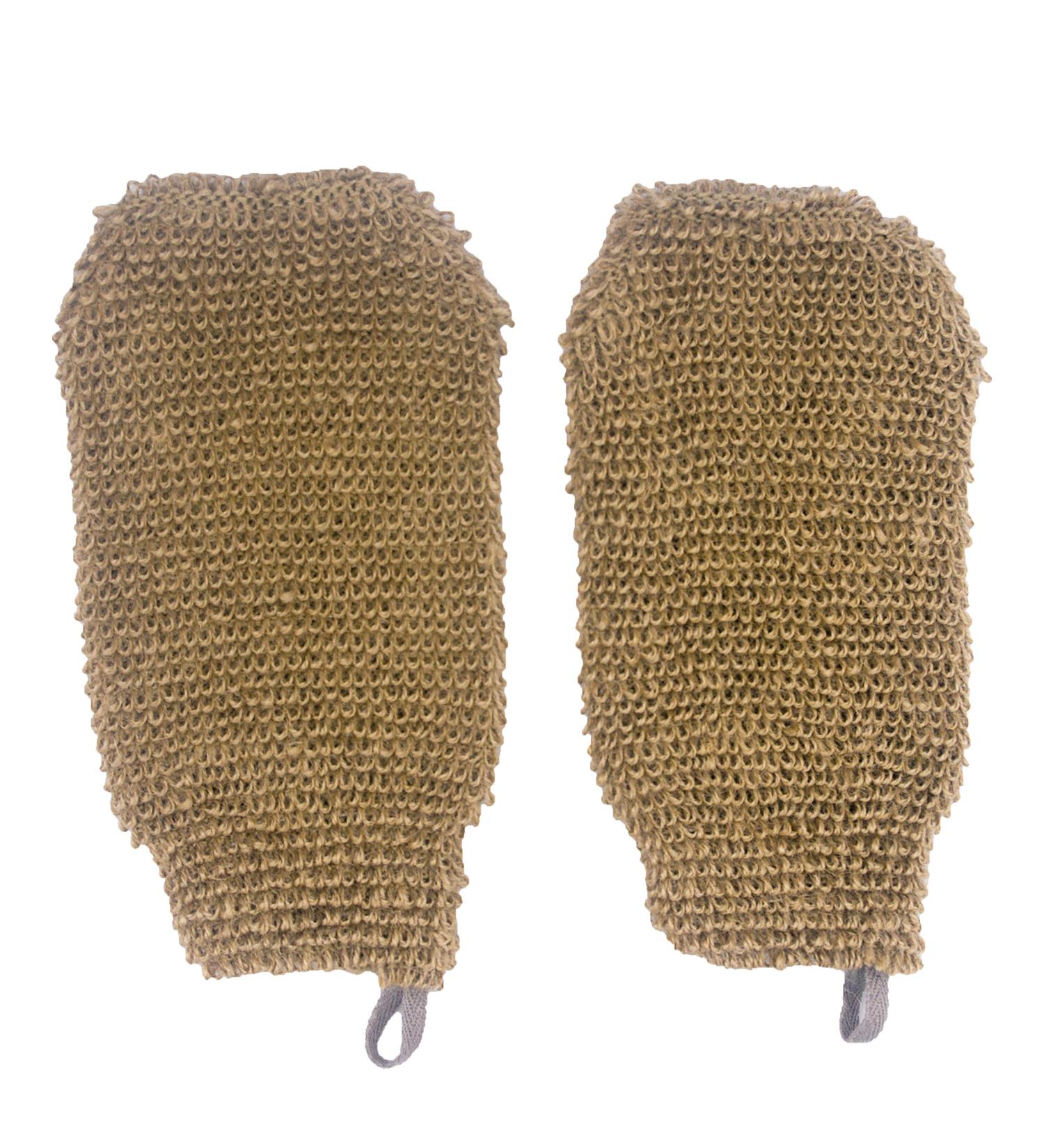 Bleu Bath 2-Pack Natural Exfoliating Hemp Shower Gloves - Machine Washable Body Scrubber for Rougher Skin - Buy Online on SooperMarket.com