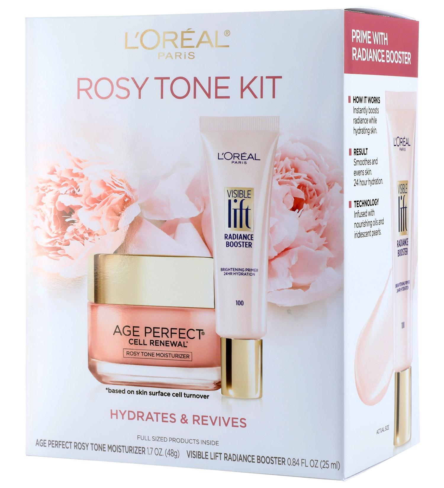 L'Oreal Paris Skin Care Gift Set: Rosy Tone Face Moisturizer & Radiance Booster - 1 Kit - Buy Online on SooperMarket.com