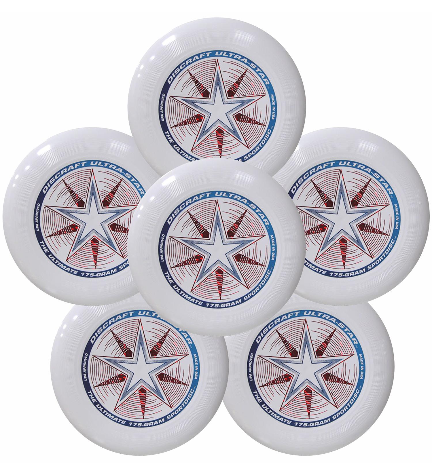 Discraft Ultra-Star 175g Ultimate Frisbee Sport Disc (6 Pack) - White - Buy Online on SooperMarket.com