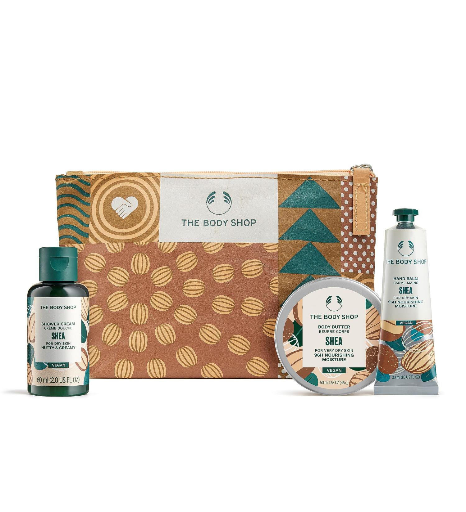 Shop The Body Shop Nutty & Nourishing Shea Mini Body Care Gift Set | Vegan 3-Piece Holiday Set - International Shipping Available - Buy Online on SooperMarket.com
