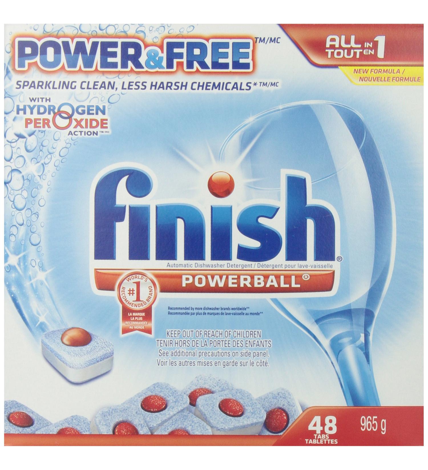 Finish Power and Free Powerball Dishwasher Tabs with Hydrogen Peroxide Action 48 Count - Buy Online on SooperMarket.com