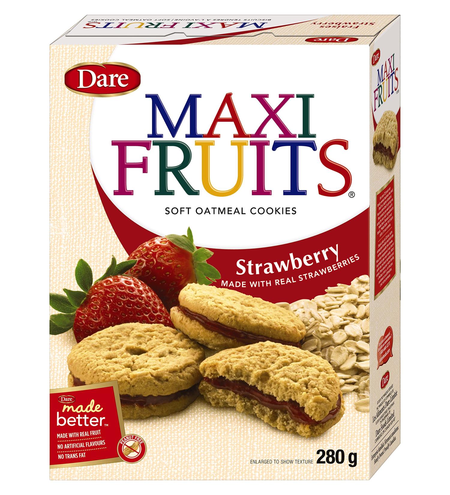 Maxi Fruits Strawberry - Soft Oatmeal Cookies with Real Fruit Filling for a Great Snack 280g - Buy Online on SooperMarket.com