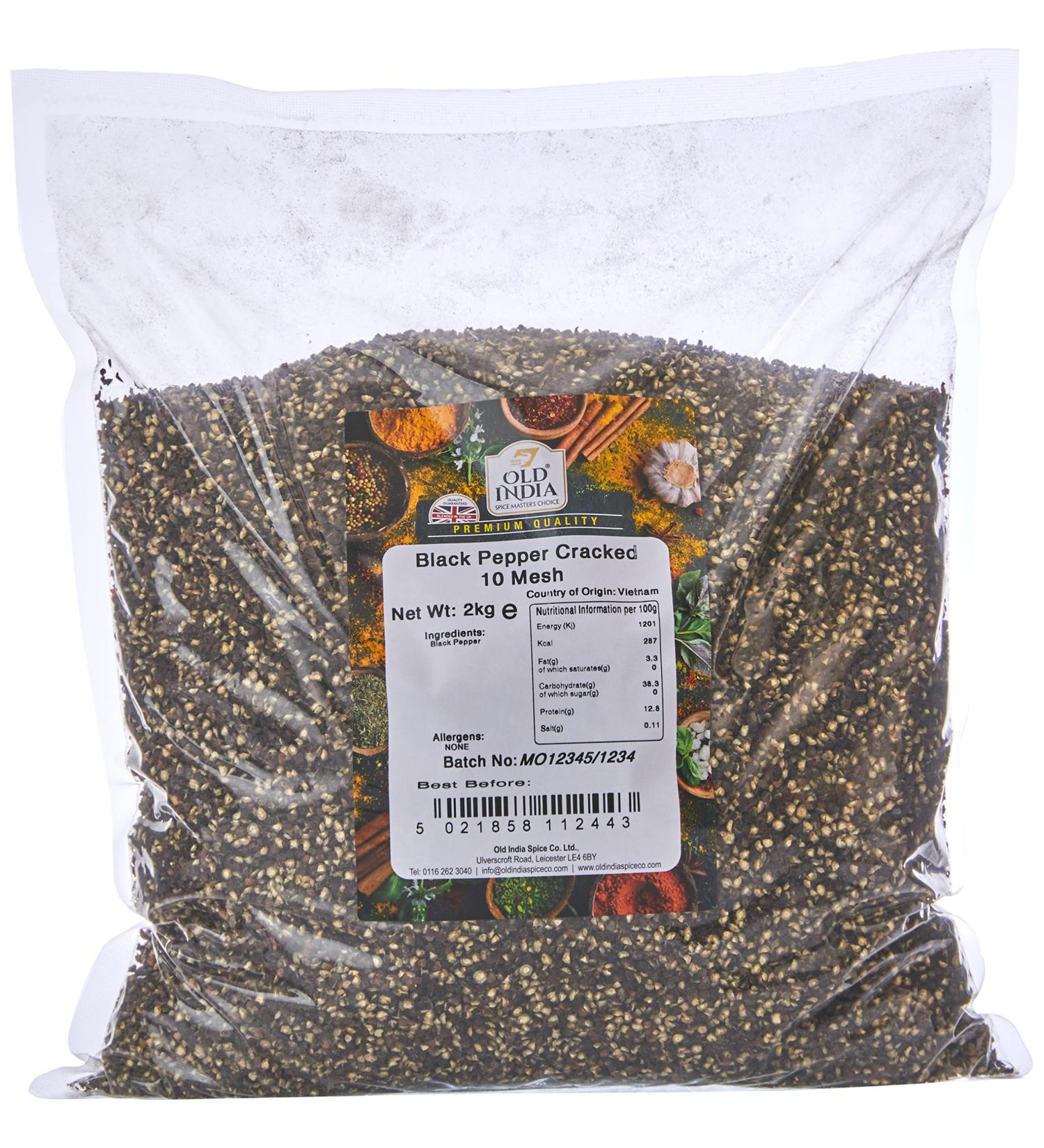 Old India Black Pepper Cracked 10 Mesh 2kg - Premium Quality Spice (Pack of 1) - Buy Online on SooperMarket.com