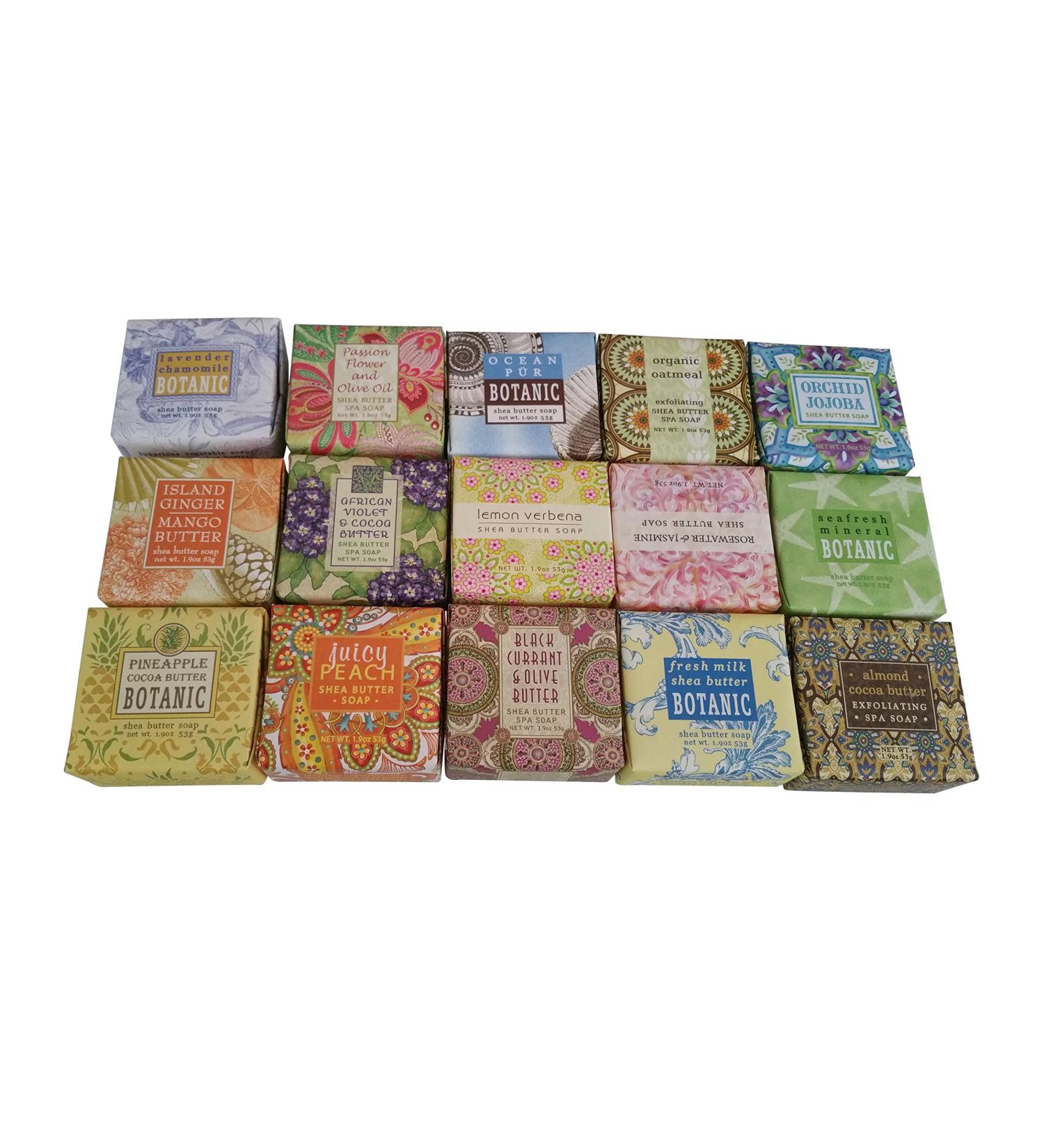 Greenwich Bay Trading Company Soap Sampler 15 pack of 1.9oz bars - Bundle 15 items