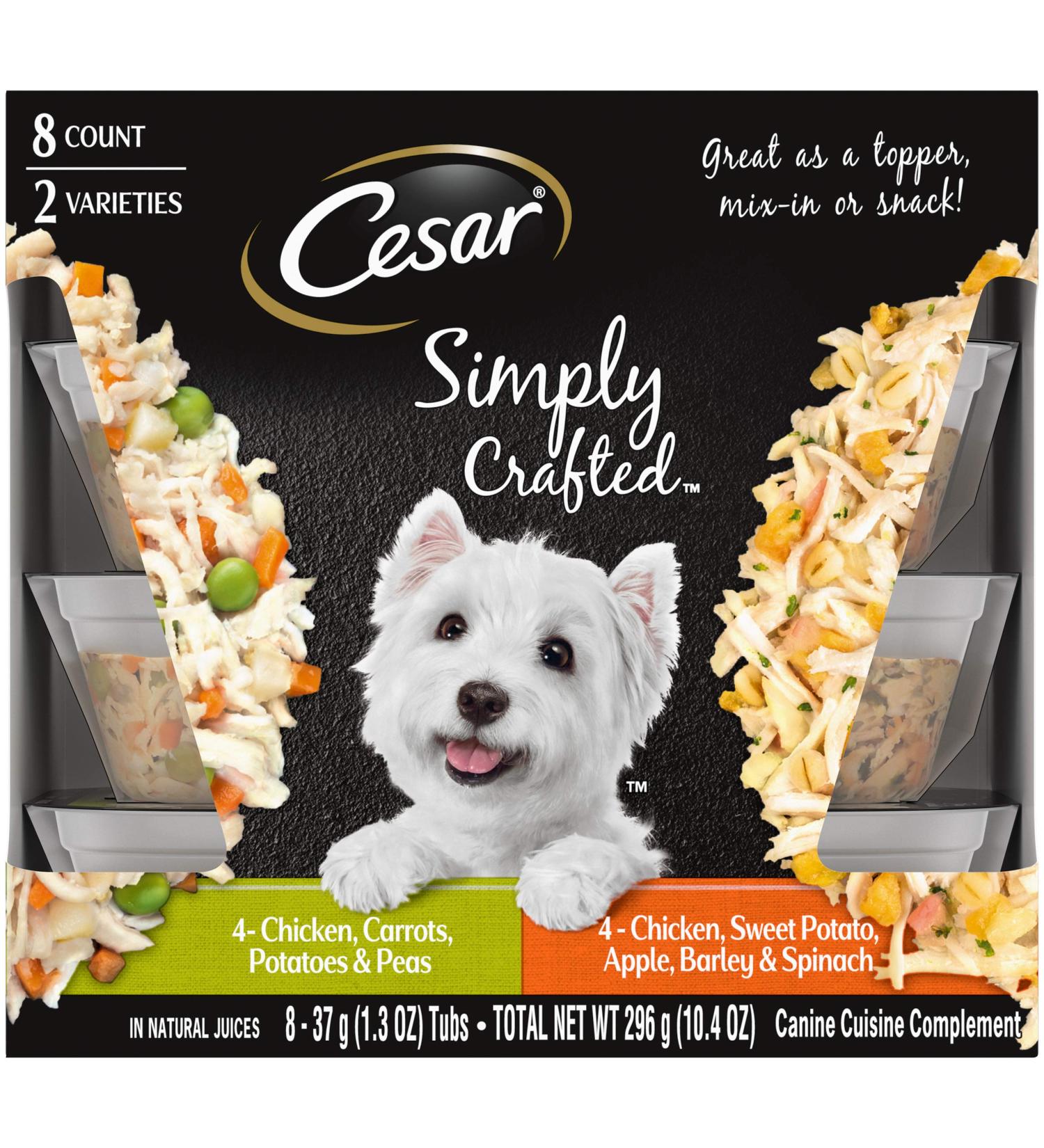 Cesar Simply Crafted Chicken & Sweet Potato Wet Dog Food Variety Pack - 1.3oz (Pack of 16) - Buy Online on SooperMarket.com