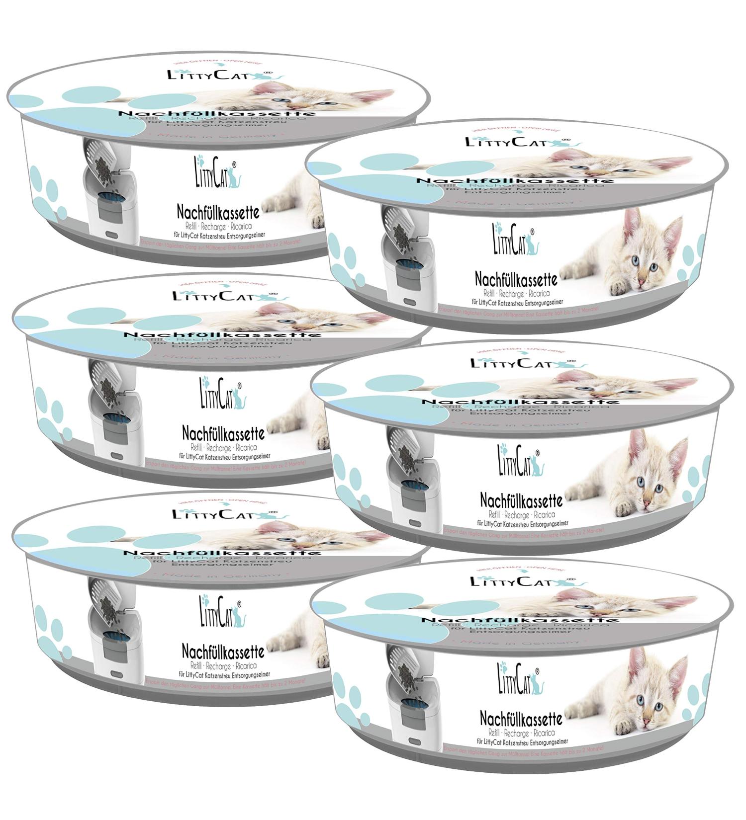 Littycat refill cassettes for Littycat cat litter disposal bucket - pack of 6