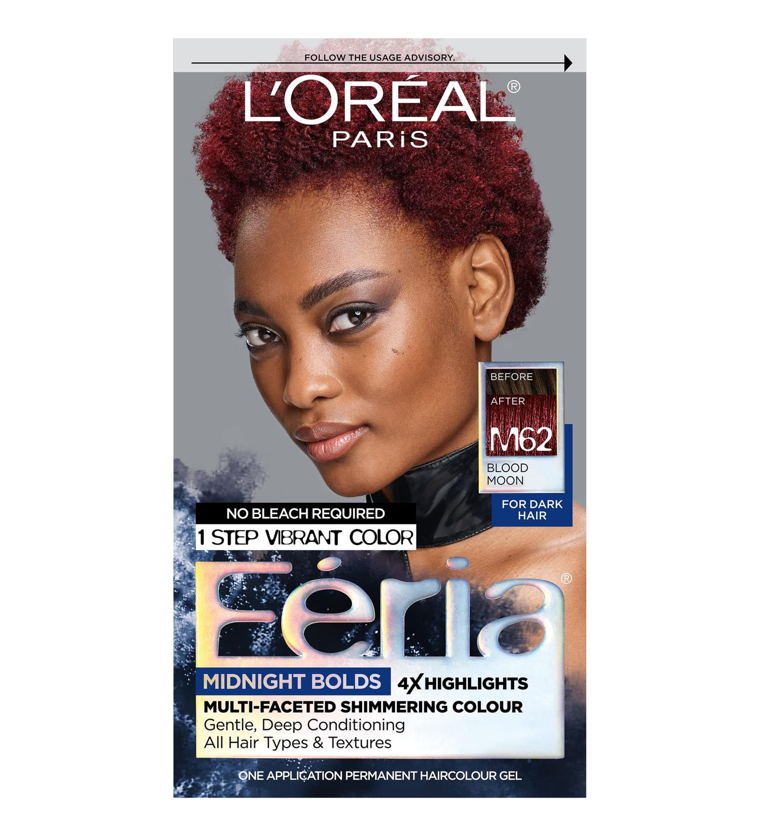 L'Oreal Paris Feria Midnight Bold Hair Color Kit - Blood Moon, No Bleach - Pack of 1 - Buy Online on SooperMarket.com
