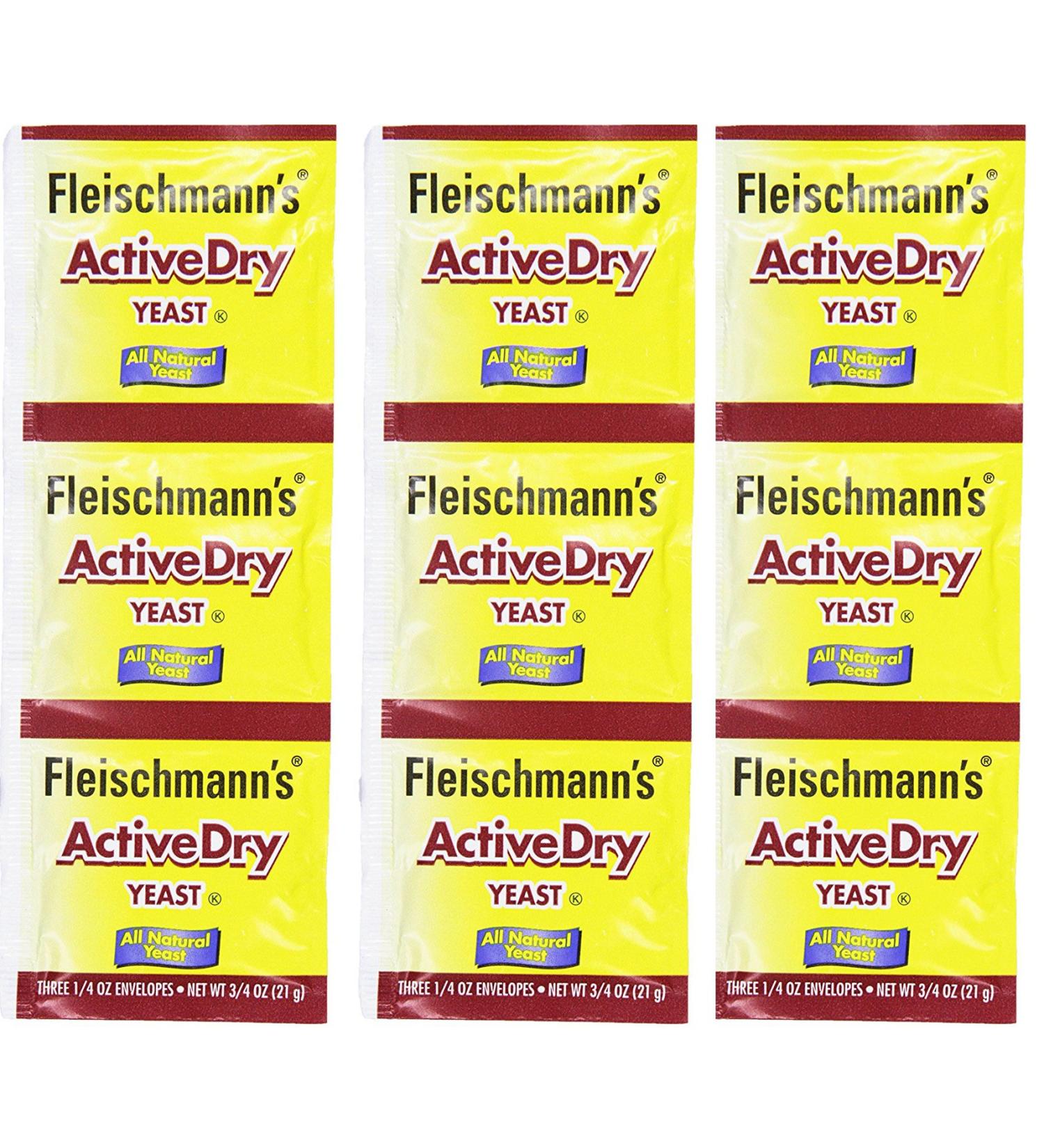 Fleischmann's Active Dry Yeast 0.25 oz 9 Count Pack - Baking Essential for Perfect Dough Rising - Buy Online on SooperMarket.com