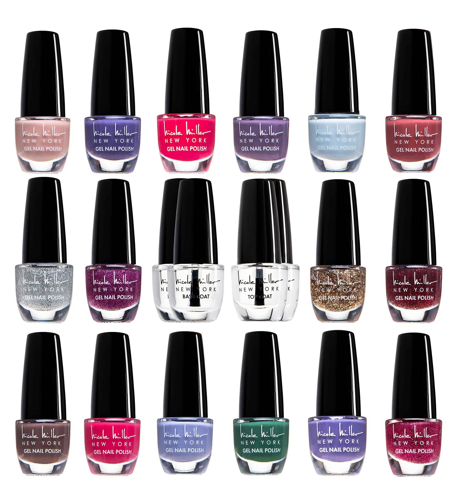 Nicole Miller 16 Color Nail Polish Set | Long Lasting Bright Colors + Base & Top Coats for Women & Teens - Shop Internationally - Buy Online on SooperMarket.com