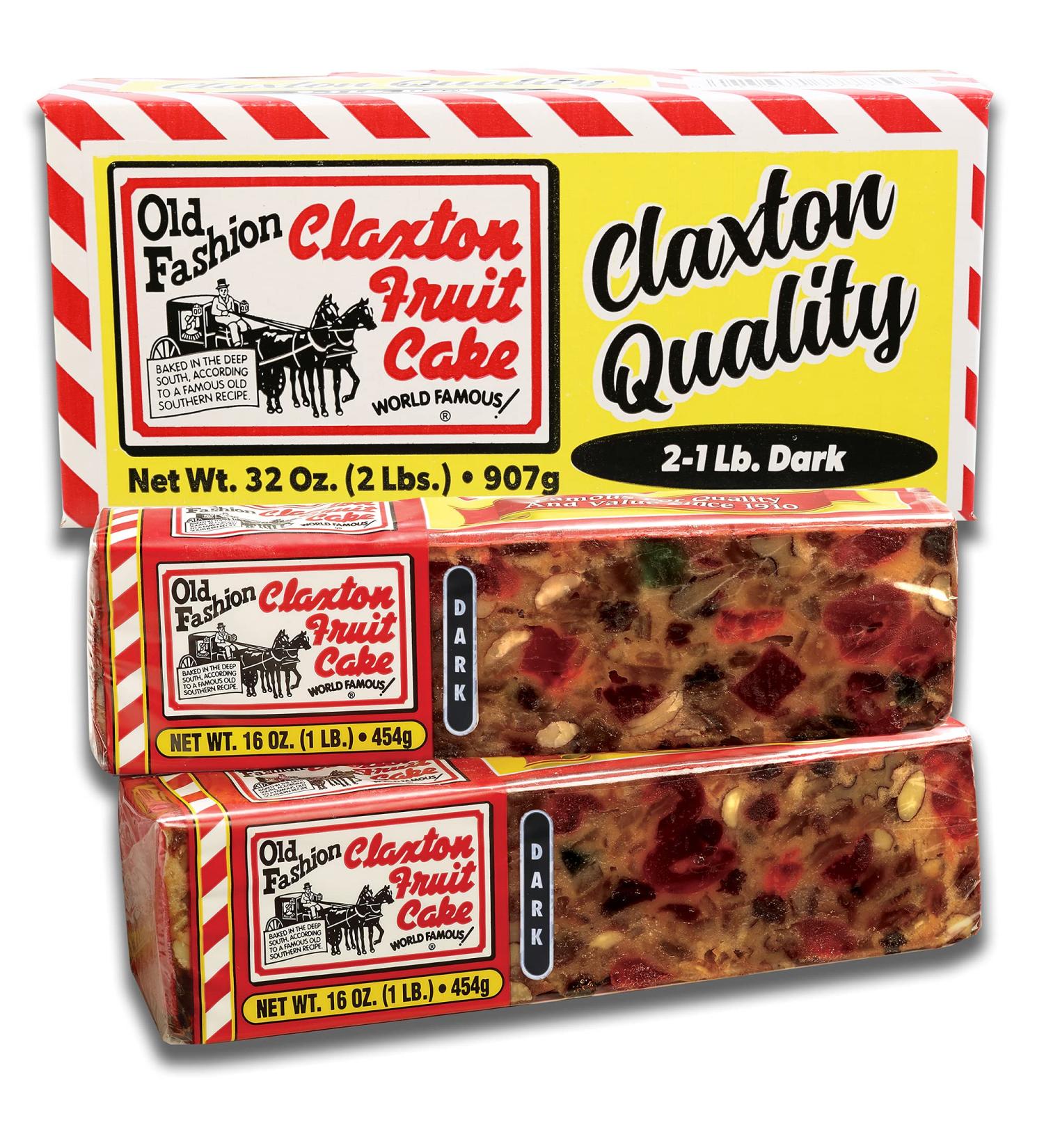 Claxton Fruit Cake 2-1 Lb. DARK Recipe - Individually Wrapped for Freshness - Buy Online on SooperMarket.com