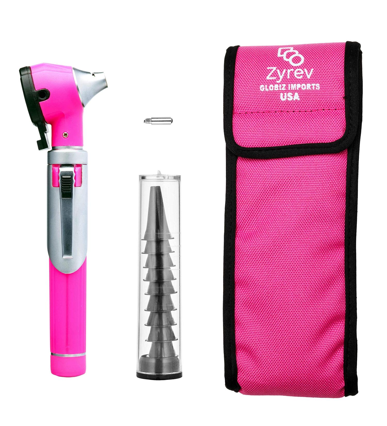 Zyrev ZetaLife Otoscope - Pocket-Sized Ear Scope with Light for Ear Infection Detection (Pink) - Buy Online on SooperMarket.com