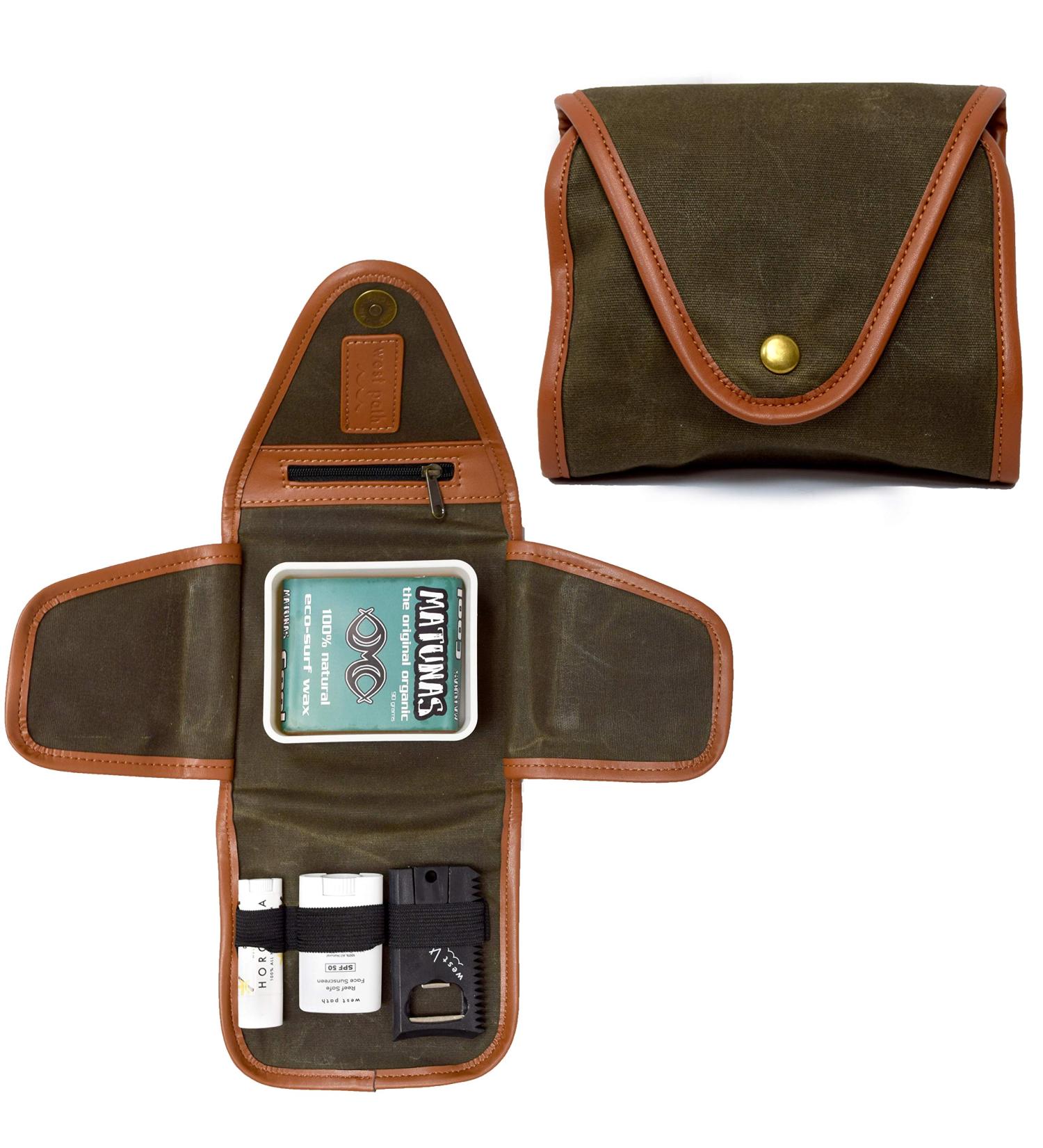 Surfer Gift Set with Surf Wax Holder, Organic Sunscreen, Lip Balm, Scraper, and Fin Key | Green Matunas Surf Kit - Buy Online on SooperMarket.com