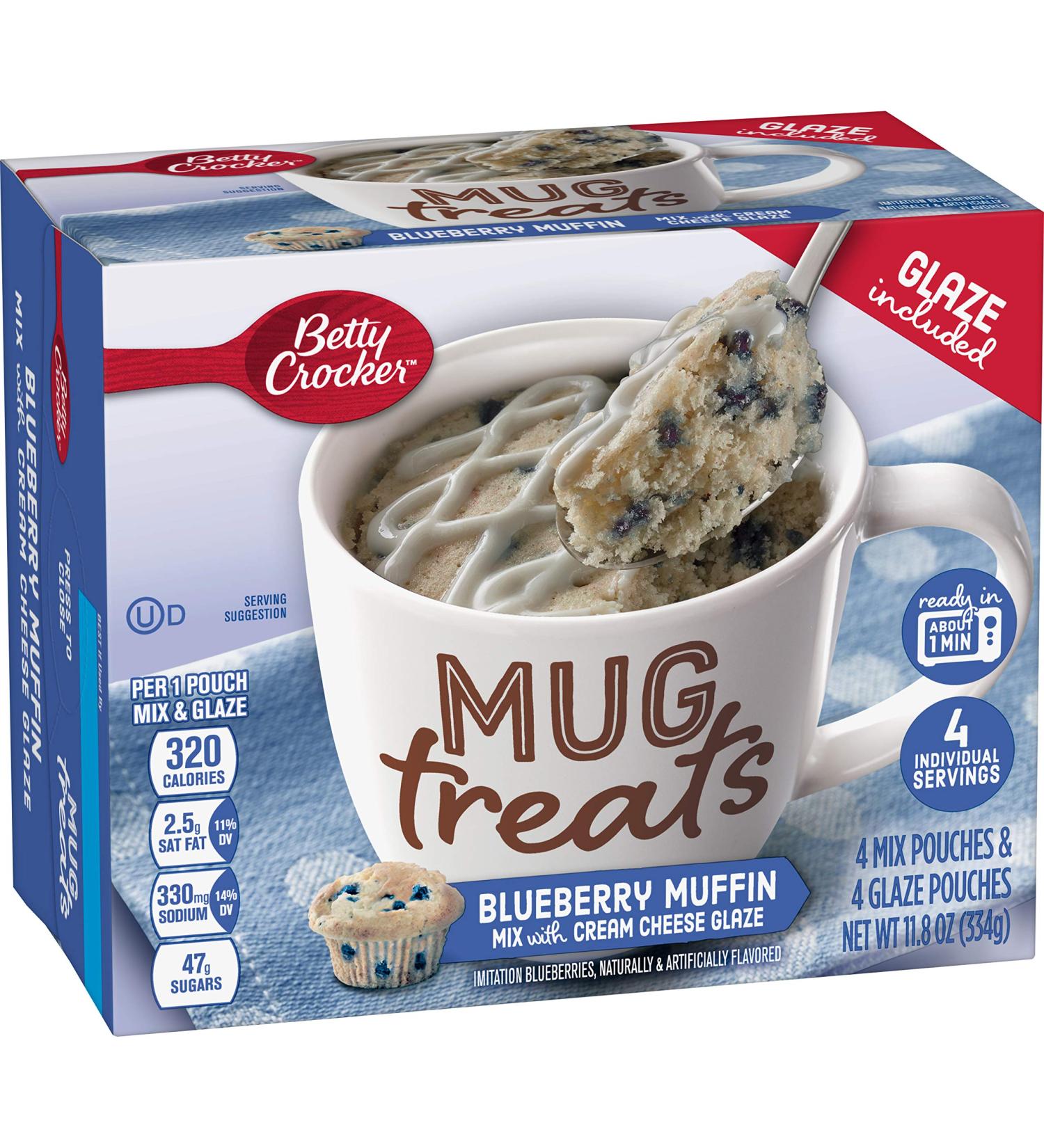 Betty Crocker Baking Mug Treats Blueberry Muffin Mix with Cream Cheese Glaze  11.8 oz - Buy Online on SooperMarket.com