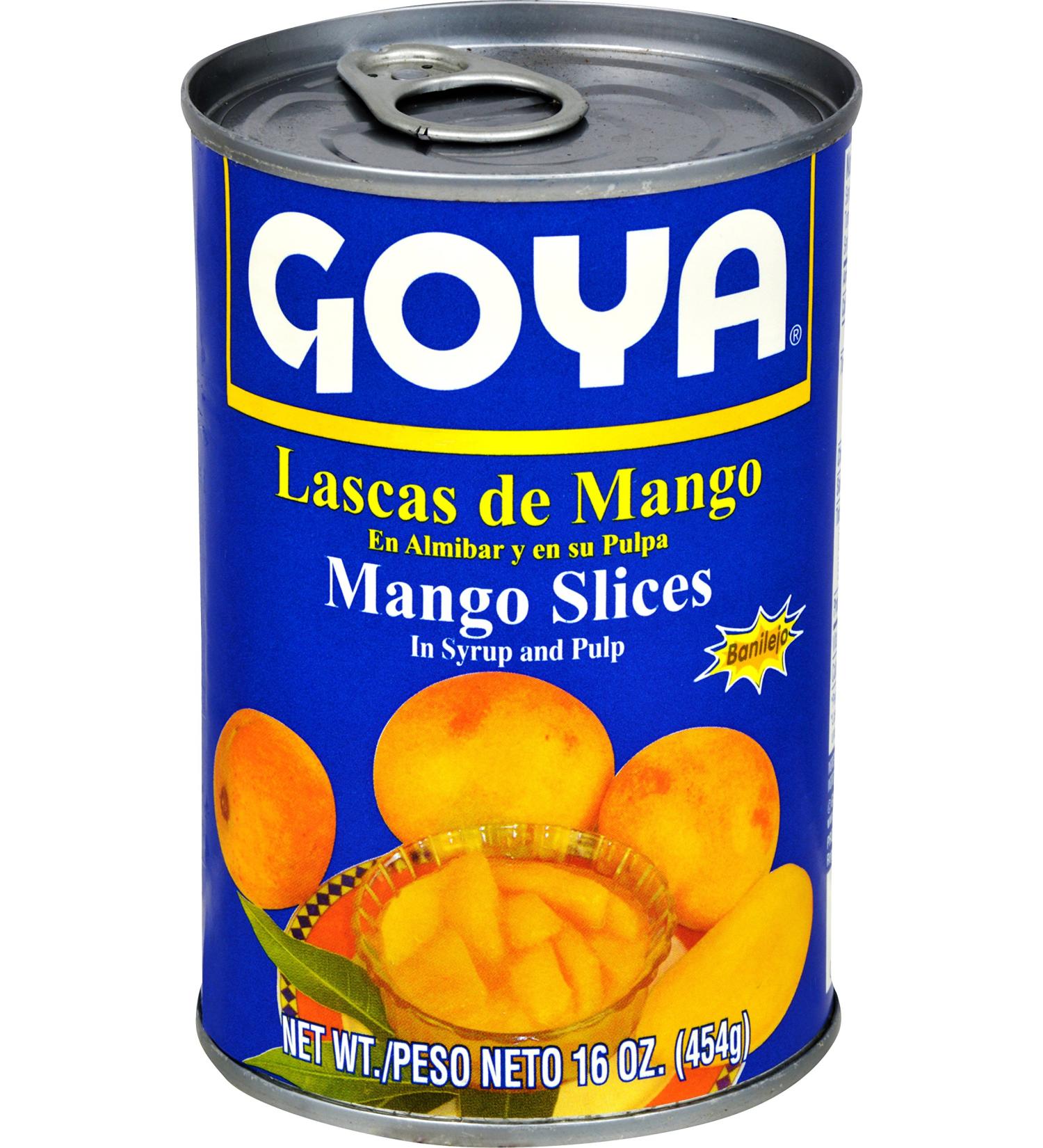 Goya Foods Mango Slices in Heavy Syrup 16 oz - Pack of 24 | Premium Quality Mangoes, Perfect for Snacking or Baking - Buy Online on SooperMarket.com