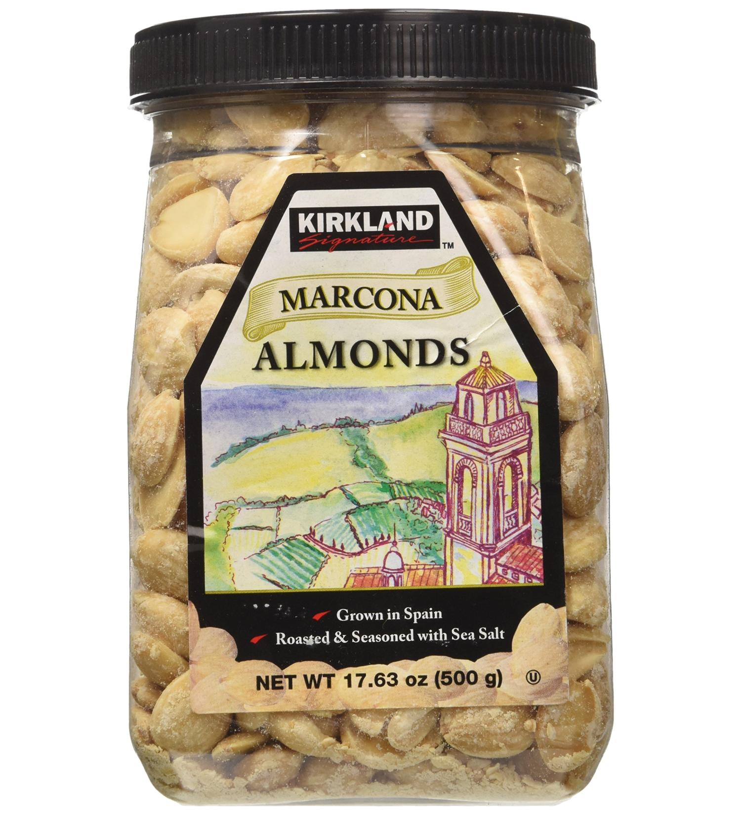 Kirkland Marcona Almonds Roasted & Seasoned with Sea Salt 17.63 oz - Premium Quality Snack - Buy Online on SooperMarket.com