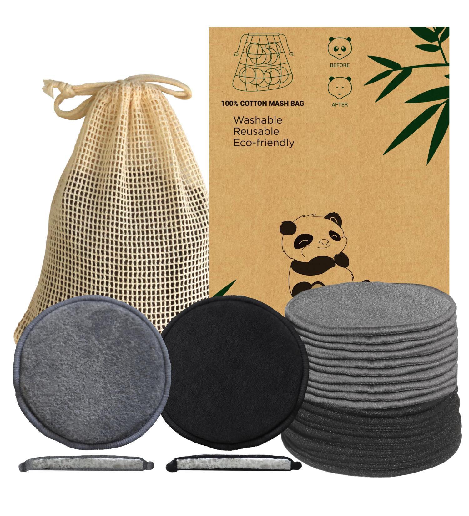 Reusable Cotton Rounds & Bamboo Makeup Remover Pads - Eco-Friendly Soft Three Layer Face Cleanser | International Shipping Available - Buy Online on SooperMarket.com