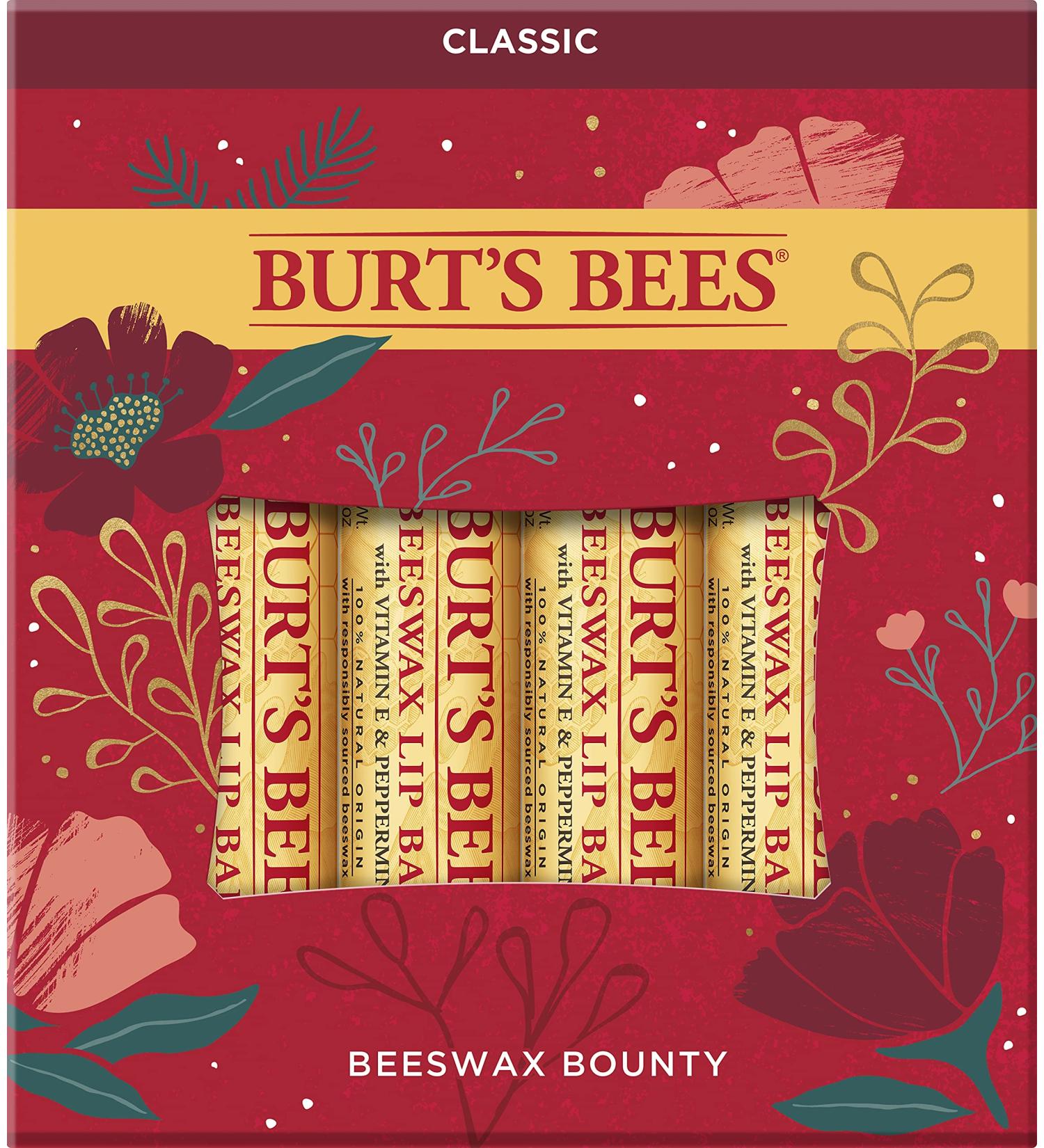 Burt's Bees Holiday Gift Set - 4 Classic Beeswax Lip Balms for Stocking Stuffers - Buy Online on SooperMarket.com