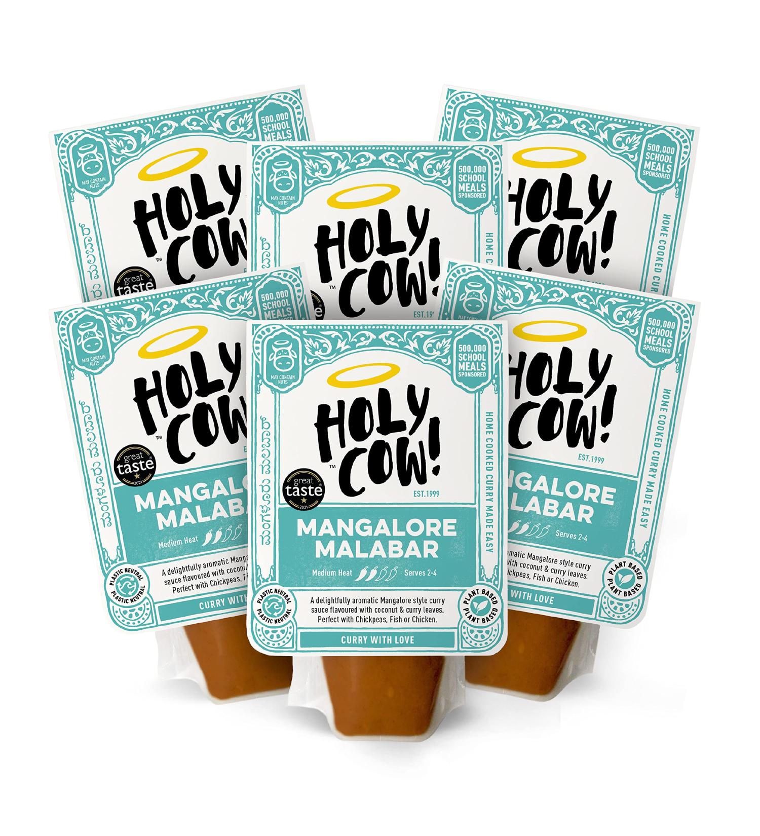 Holy Cow! Indian Curry Sauces : Mangalore Malabar Sauce Curry Kit (6 x 250g) Gluten Free Vegan Curry Recipe Indian Takeaway Meal Kit Cooking Sauce Made with Authentic Curry Paste. Curry Gift Set - Buy Online on SooperMarket.com
