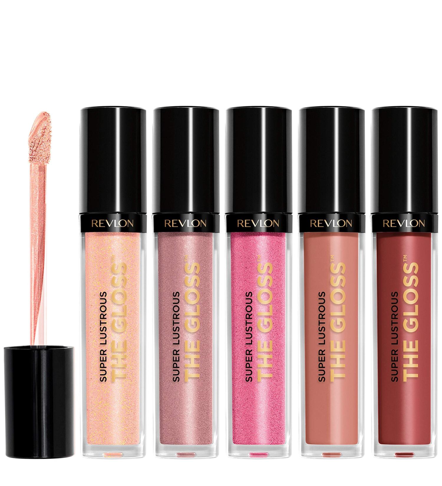 Revlon Super Lustrous Lip Gloss Set - 5 Piece Gift Set with High Shine Cream & Pearl Finishes - Buy Online on SooperMarket.com