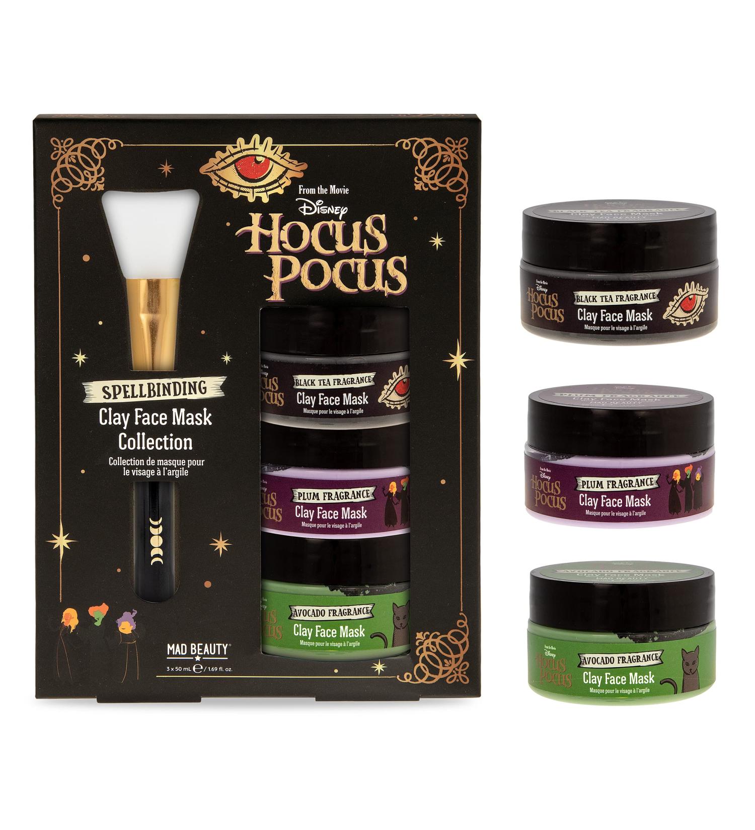MAD BEAUTY Disney Hocus Pocus Clay Face Mask Set (Trio) Aloe Vera Infused Black Tea Plum & Avocado to Soothe & Rejuvenate Skin - Buy Online on SooperMarket.com
