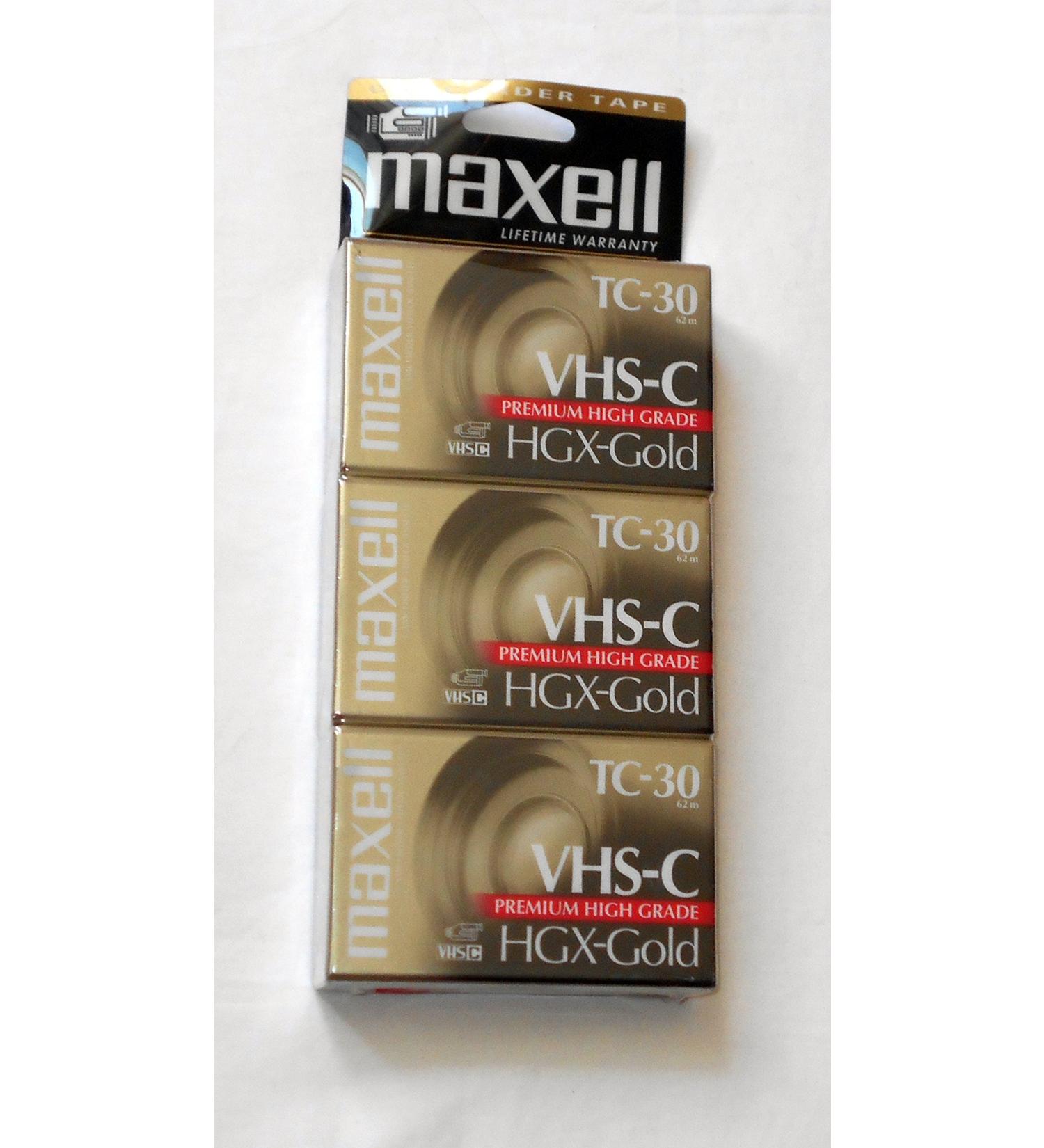 Maxell VHS-C TC-30 HGX-Gold Camcorder Videocassette (3pk)