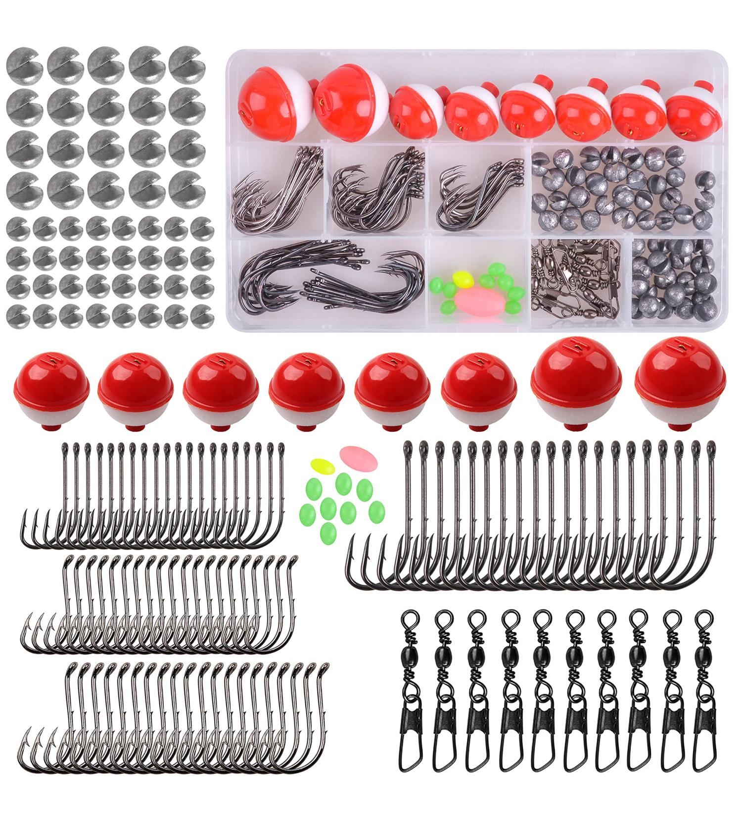 160pcs Fishing Bobbers Tackle Kit with Assorted Hooks & Terminal Tackle - Trout, Catfish, Panfish - Buy Online on SooperMarket.com