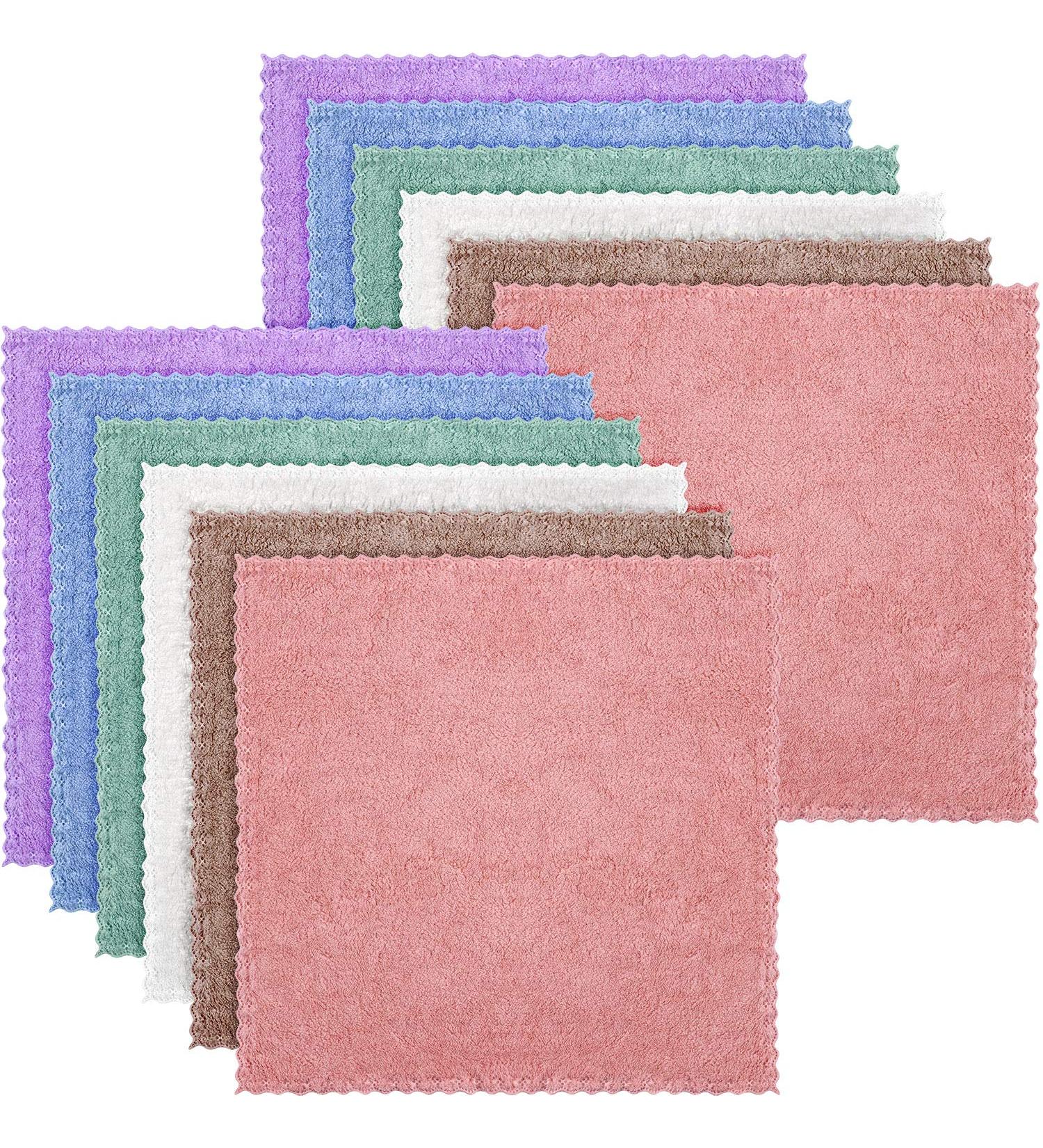 Microfiber Facial Wash Cloth Set - 12 Reusable Makeup Remover Cloths | Soft Cleansing Towel for Face | 10x10 Inch | Various Colors Available - Buy Online on SooperMarket.com