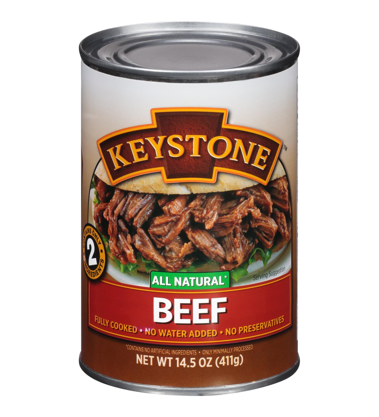Keystone Meats All Natural Canned Beef - 14.5 oz | Premium Quality Ingredients - Buy Online on SooperMarket.com