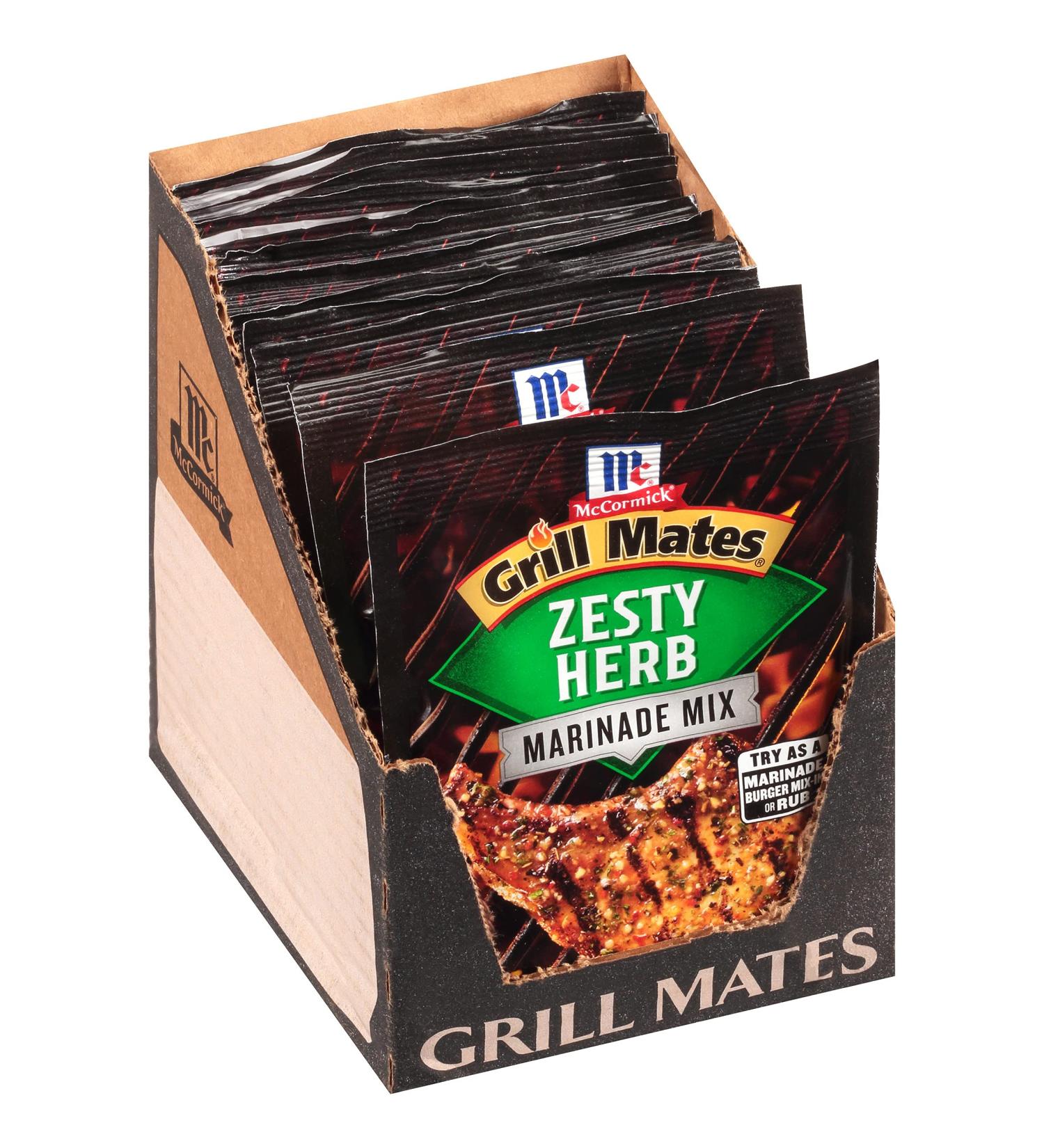 McCormick Grill Mates Zesty Herb Marinade Mix 1.06 oz - Pack of 12 - BBQ Seasoning Spice Blend - Buy Online on SooperMarket.com