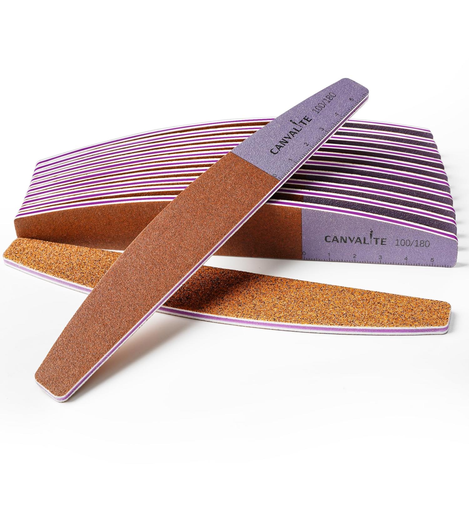 Canvalite 12pk Professional Nail Files for Gel Nails - Double-Sided 100/180 Grit Washable & Reusable Nail Buffer Block - Ideal for Salon & Home Use - Buy Online on SooperMarket.com