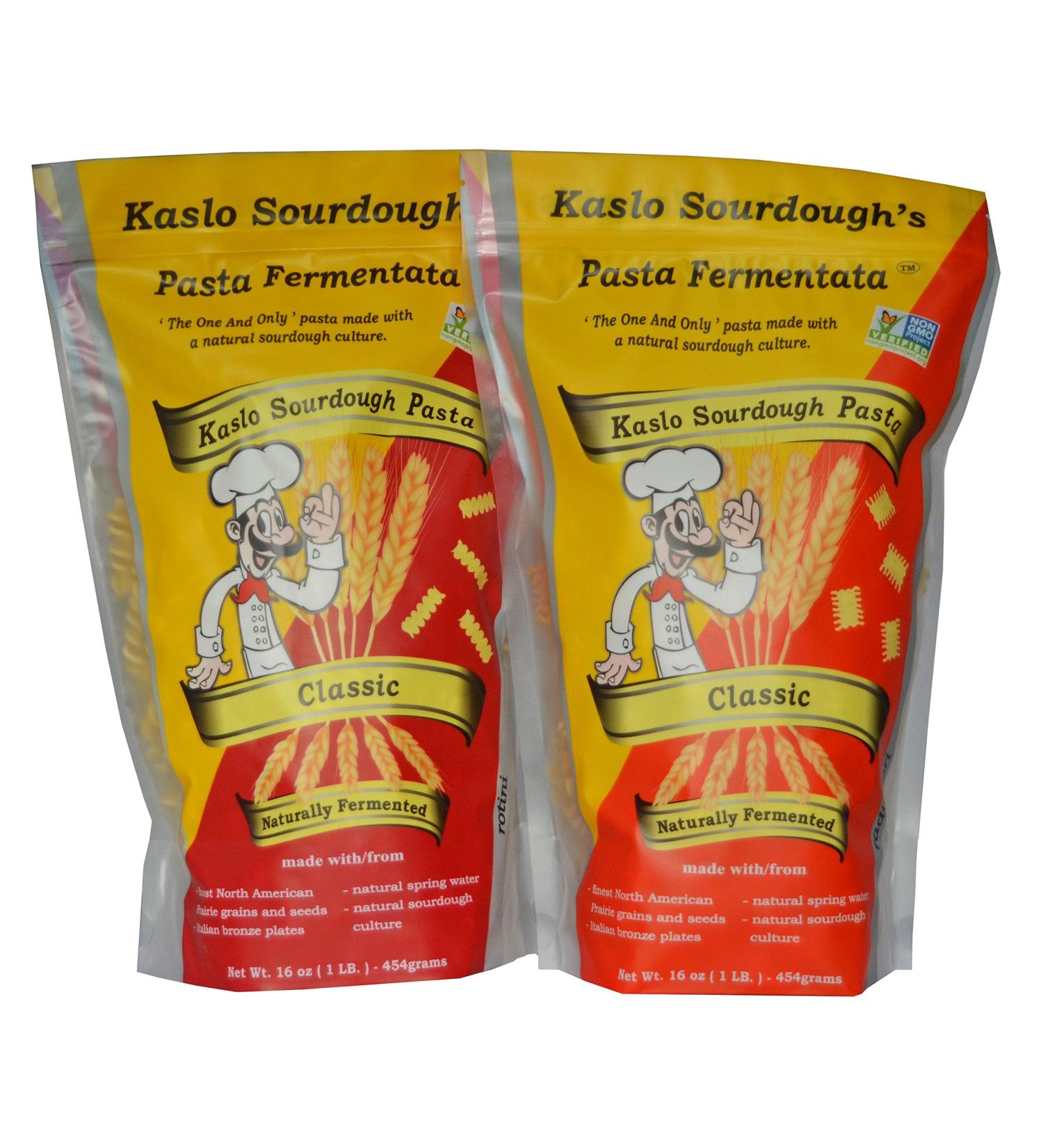 Kaslo Sourdough Pasta Combo: High Protein Vegan Food with Probiotics | Easy Digestion Superfood | Classic Rotini & Radiatori Pack - Buy Online on SooperMarket.com