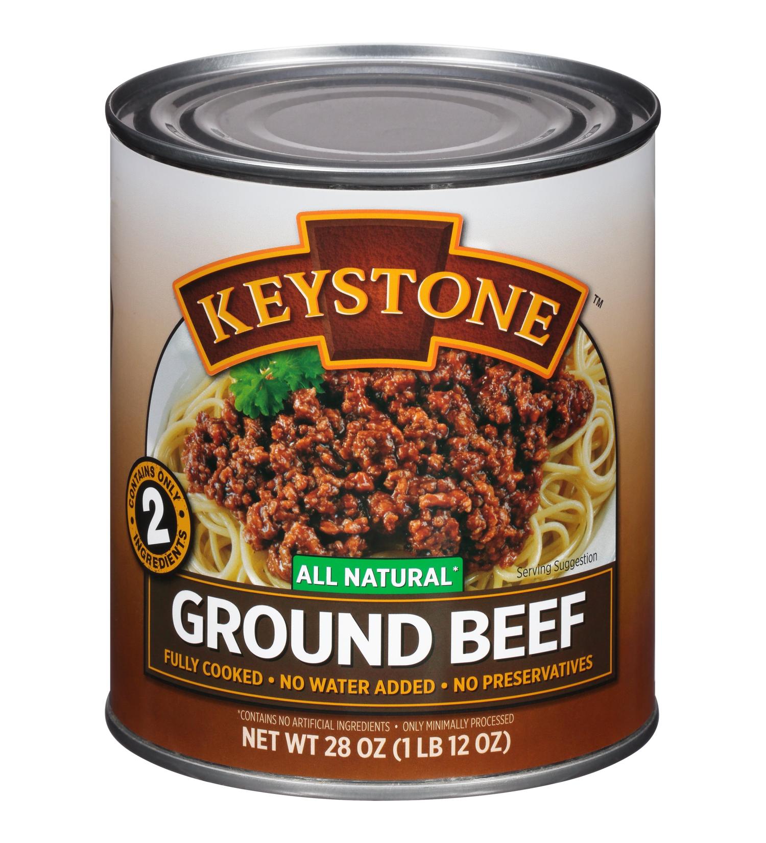 Keystone Meats All Natural Ground Beef 28oz - 1.75 lb Pack | Premium Quality - Buy Online on SooperMarket.com