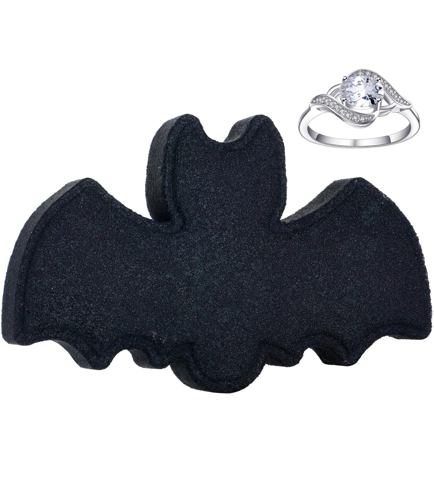 Jackpot Candles Halloween Bat Bath Bomb with Size 8 Ring Inside Large Made in USA