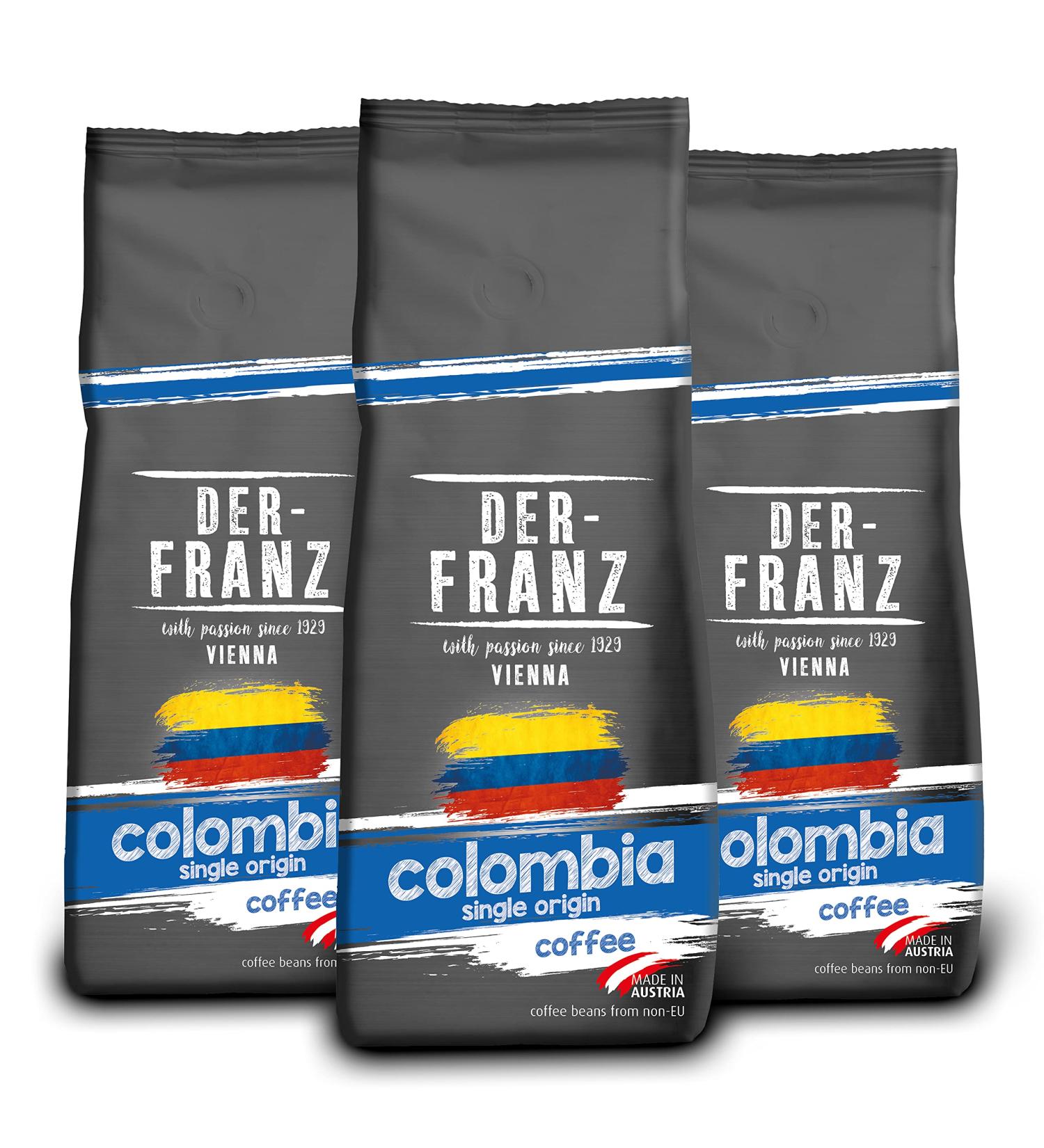 Buy Der-Franz Columbia Single Origin Whole Bean Coffee - 3 x 500g Pack | Premium International Shipping - Buy Online on SooperMarket.com