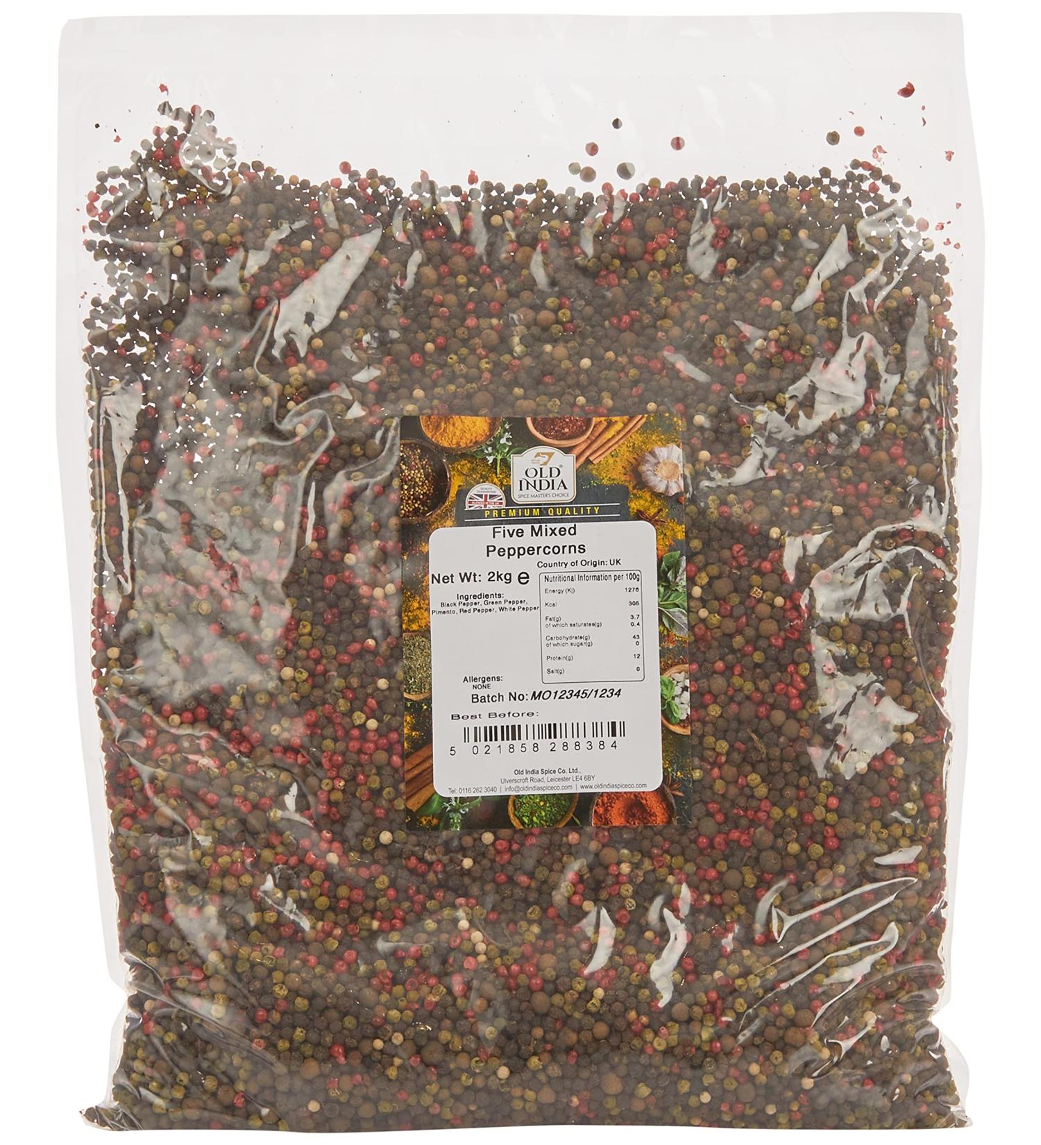 Old India Five Mixed Peppercorns 2kg - Premium Quality Blend | Pack of 1 - Buy Online on SooperMarket.com