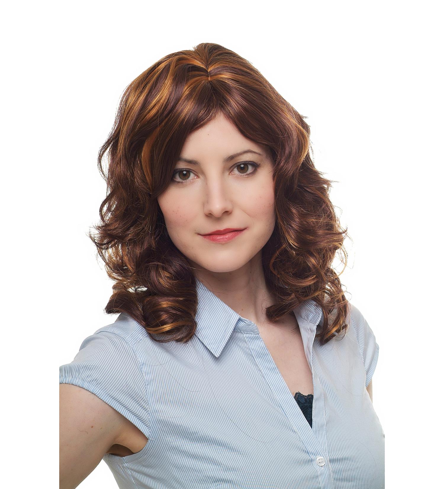 WIG ME UP 6370-35/1B/2-4 - Black/Red-Brown Mix Curly Shoulder-Length Wig | International Shipping Available - Buy Online on SooperMarket.com