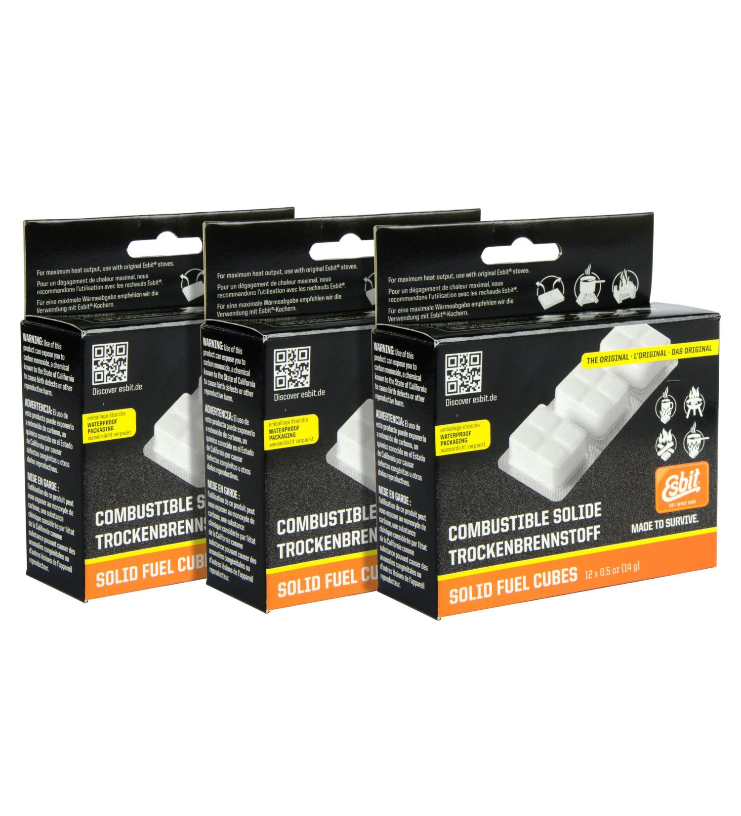 Esbit 1300-Degree Smokeless Solid Fuel Tablets - 36 Pack for Backpacking, Camping, Emergency Prep - Buy Online on SooperMarket.com
