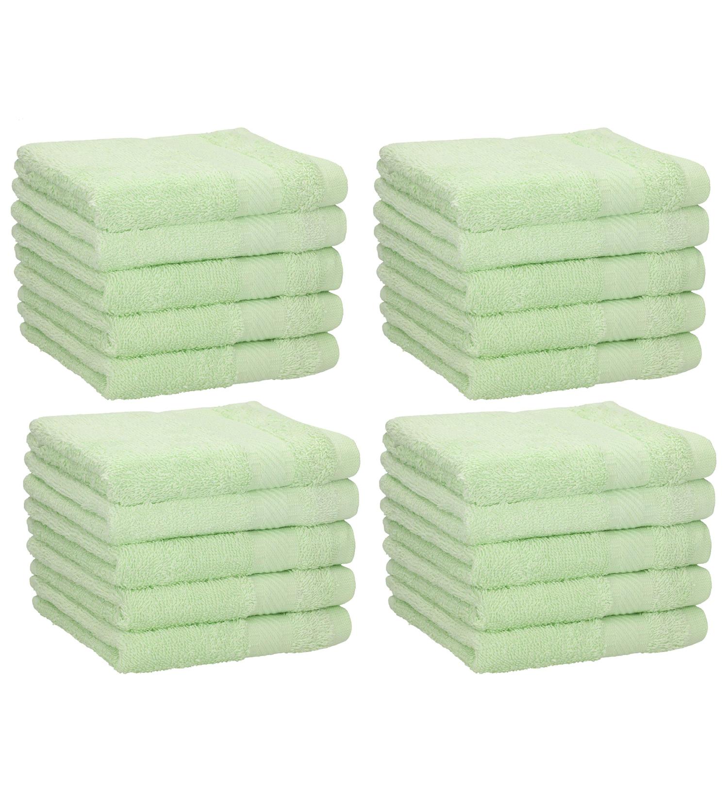 Betz 20 Piece Face Cloth Set Neapel - 100% Cotton - Green - 30 x 30 cm - Pack of 20 - Buy Online on SooperMarket.com