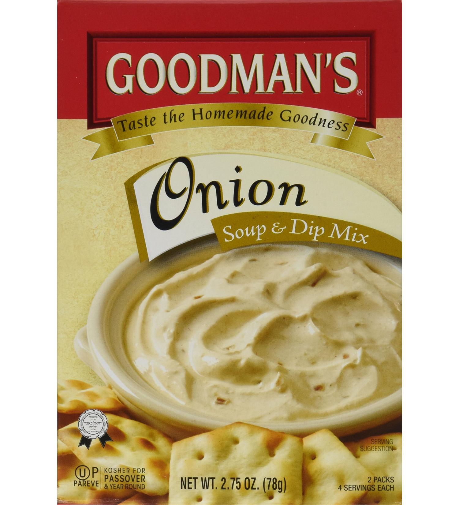 Goodman's Onion Soup & Dip Mix 2.75 oz Pouch (Pack of 8) - Savory Onion Flavor for Cooking and Snacking - Buy Online on SooperMarket.com