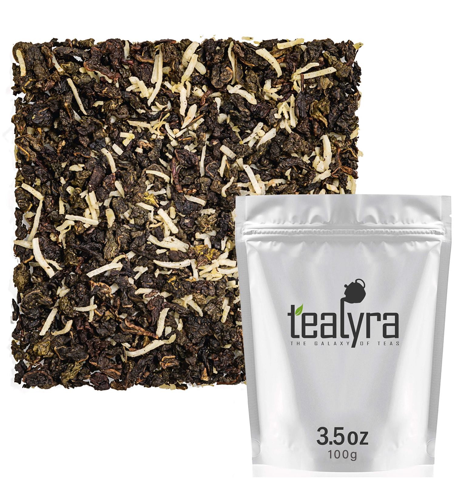 Tealyra - Coconut Milky Oolong - Mix of Fresh Coconut and Taiwanese Milk Ooolong - Loose Leaf Tea - Blend - All Natural Ingredients - 100g (3.5-ounce) 4 Ounce (Pack of 1) - Buy Online on SooperMarket.com