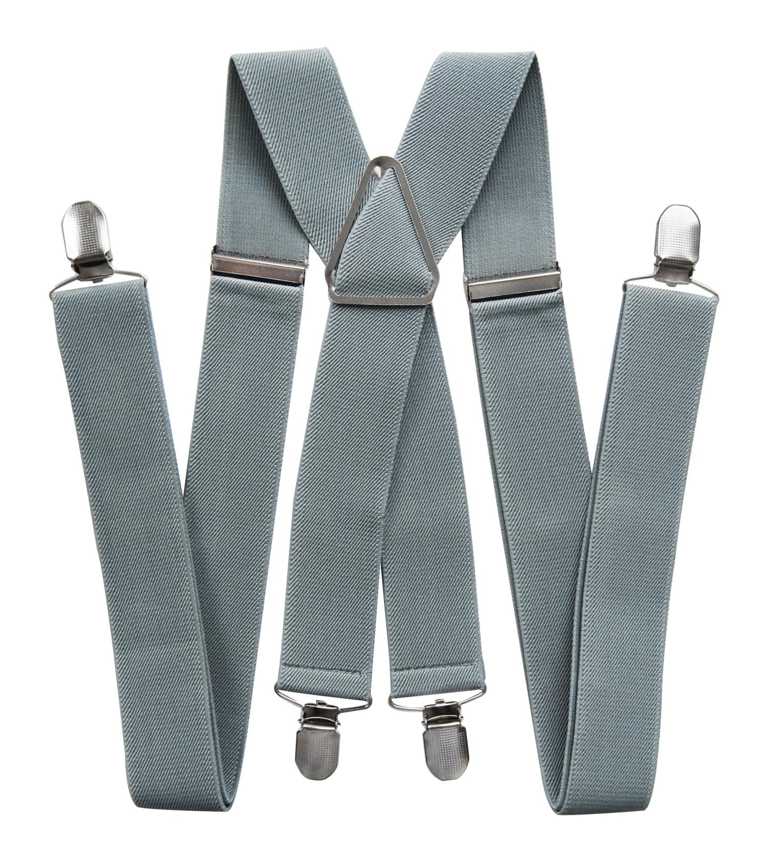 axy Men's 35mm Wide Suspenders with 4 Strong Clips | Women's Grey X-Shape Suspenders - International Shipping Available - Buy Online on SooperMarket.com