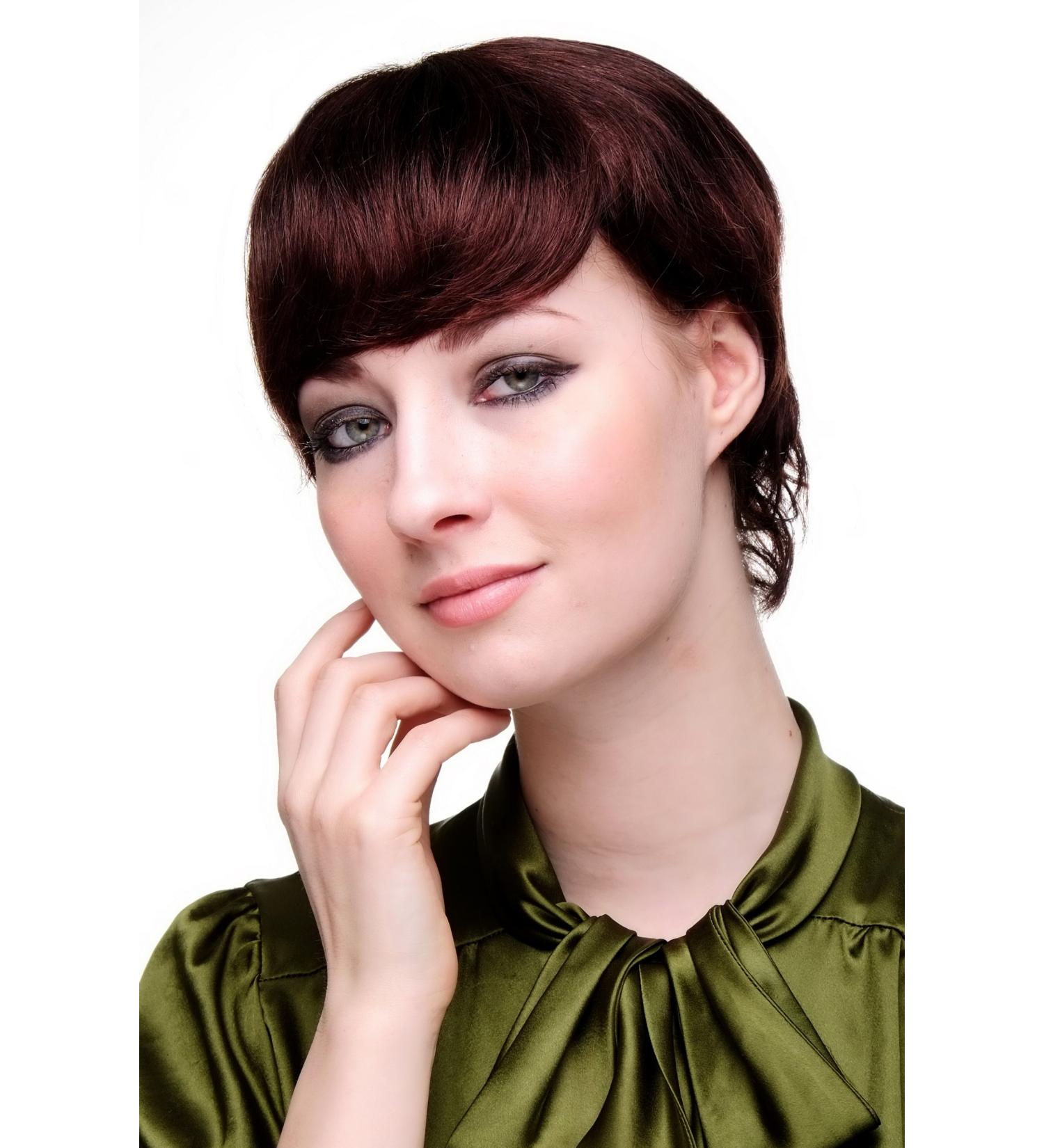 Shop Short Women's Bob Human Hair Wig - Chestnut Brown Mix (2T33) | 8951HH-2T33 - International Shipping Available - Buy Online on SooperMarket.com