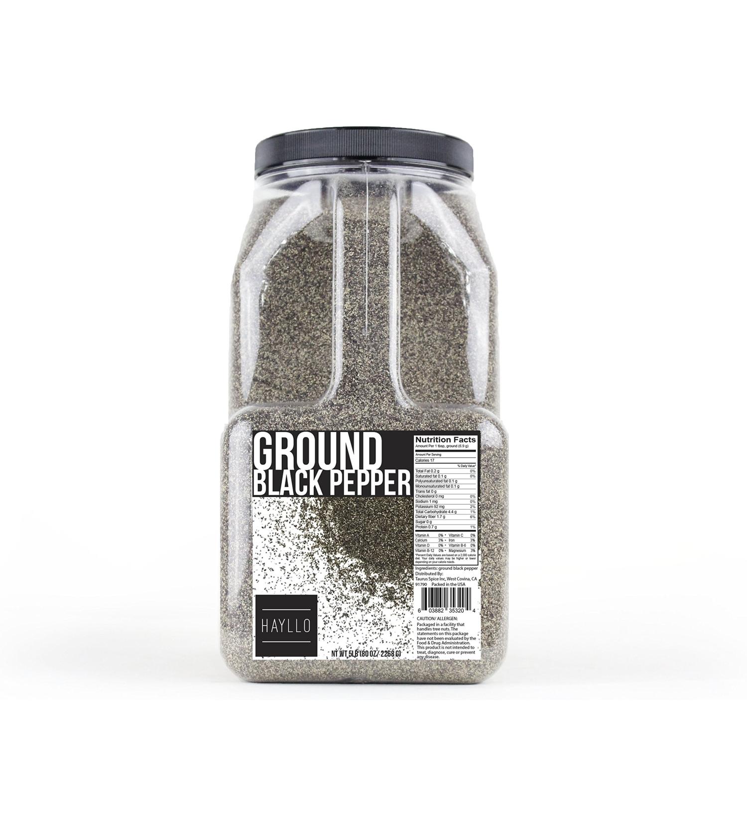 Organic Black Pepper Ground - 5 lb | Pure & All-Natural Spice - Buy Online on SooperMarket.com