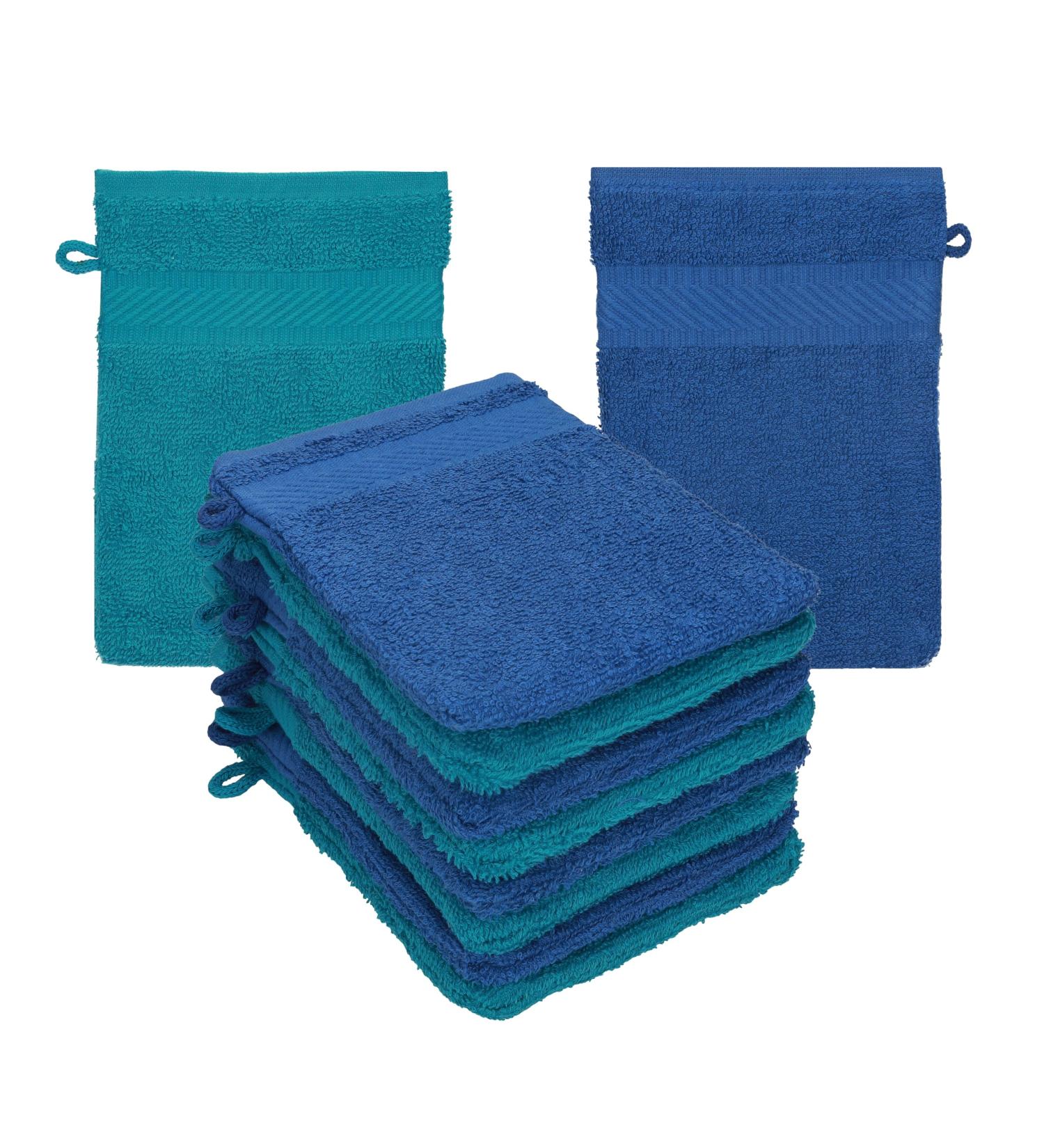 Buy Betz 10-Piece Terry Cloth Wash Gloves Set - 100% Cotton Blue-Petrol 16x21 cm - Perfect for Gentle Cleansing | International Shipping Available - Buy Online on SooperMarket.com
