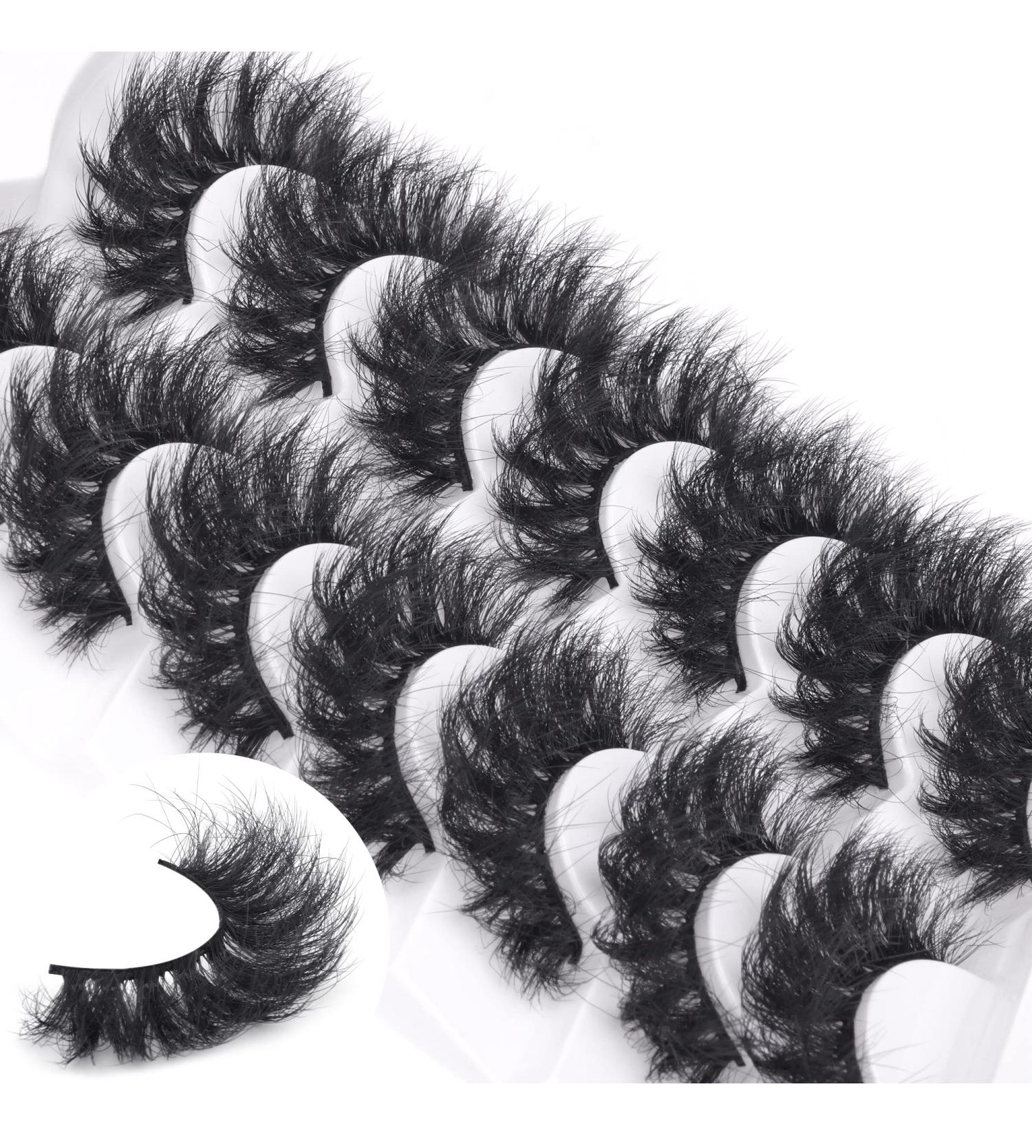 Mink Lashes - PHKERATA 6D Wispy Dramatic False Eyelashes Pack (7 Pairs) - 20MM C Curl Thick Volume for Fluffy, Long and Dramatic Eye Look - Buy Online on SooperMarket.com