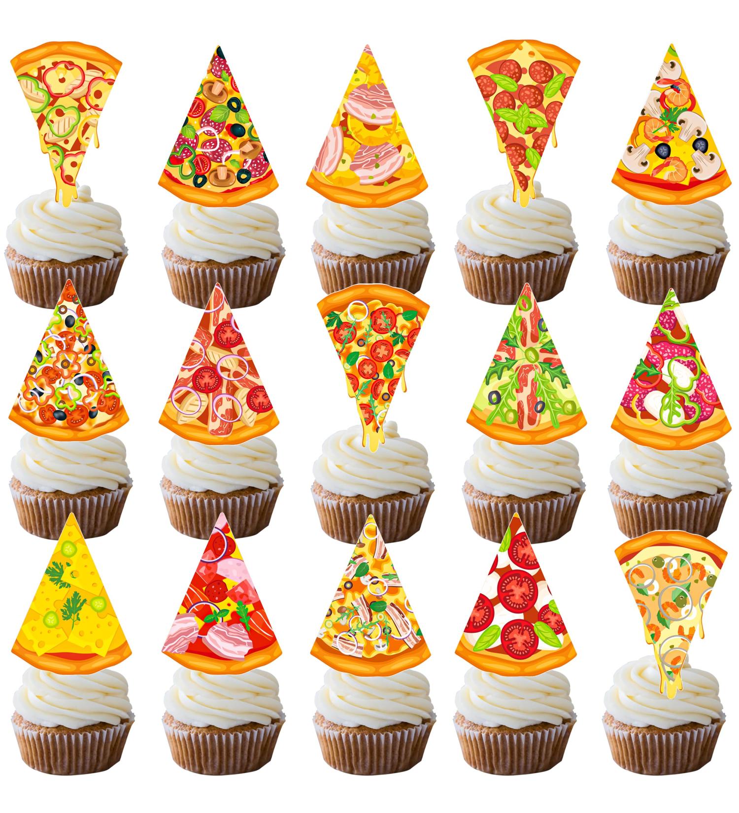 48pcs Pizza Theme Cupcake Toppers - Buy Online on SooperMarket.com