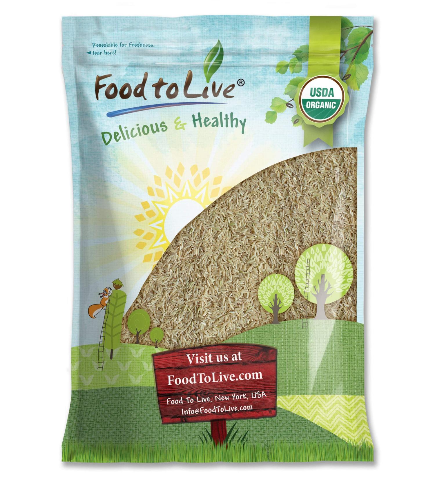 Organic Long Grain Brown Rice 5 lbs | Non-GMO, Whole Grain, Raw, Kosher, Vegan | Chewy Texture, High in Fiber | Ideal for Salads, Pilafs | Great Side Dish | Bulk Pack - Buy Online on SooperMarket.com