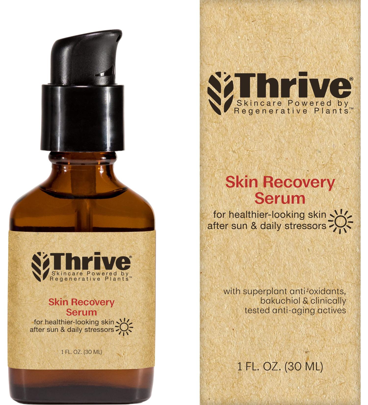 Thrive Natural Bakuchiol Serum - Vegan Collagen Boosting Formula with Hyaluronic Acid for Brighter, Firmer Skin - Made in USA - Buy Online on SooperMarket.com